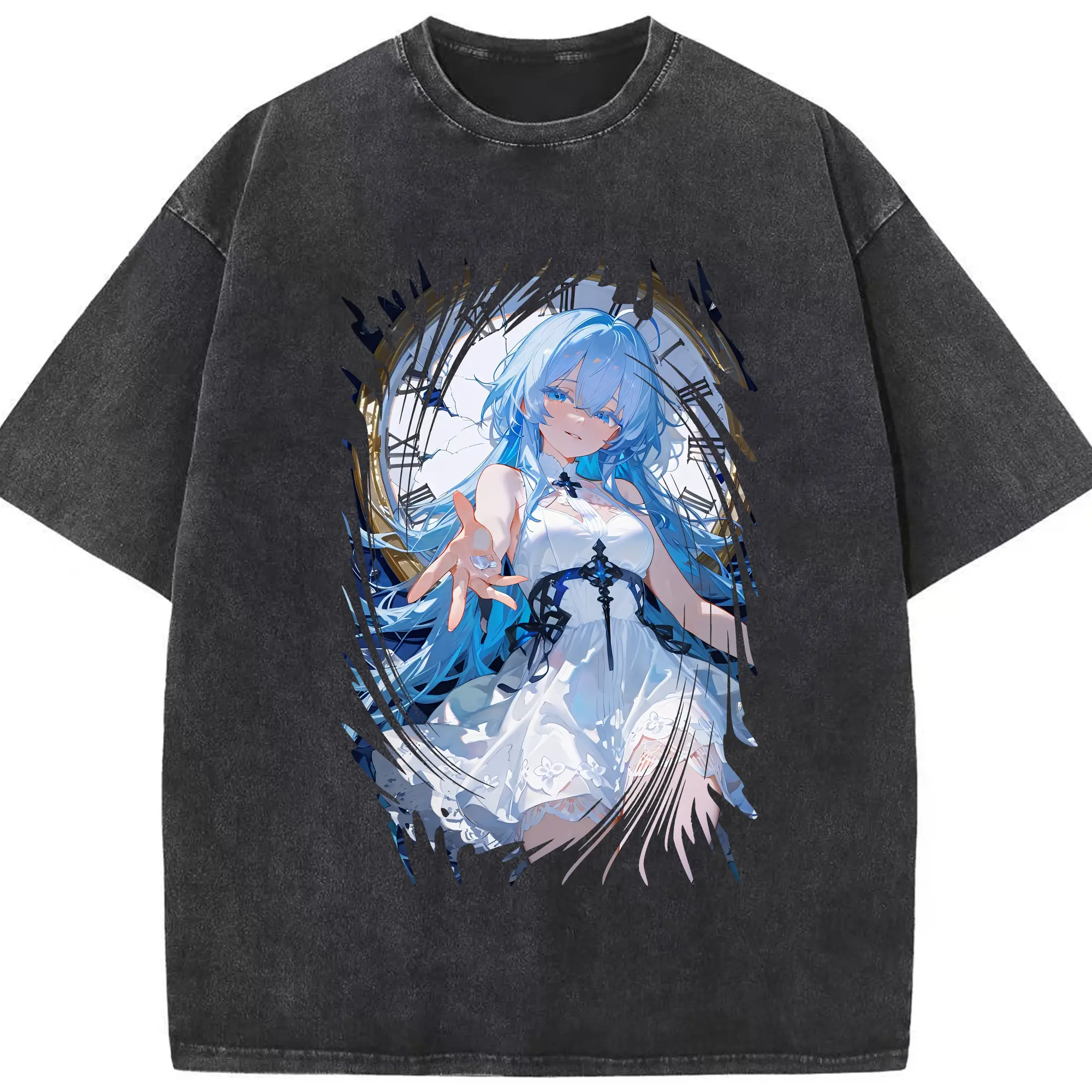 鳴潮 グッズ ショアキーパー - 綿100％ ヴィンテージ風 半袖Tシャツ ・ フロントプリント ・ 柔らか肌触り ・ 通気性 快適 ・ スポーツ カジュアル 外出用