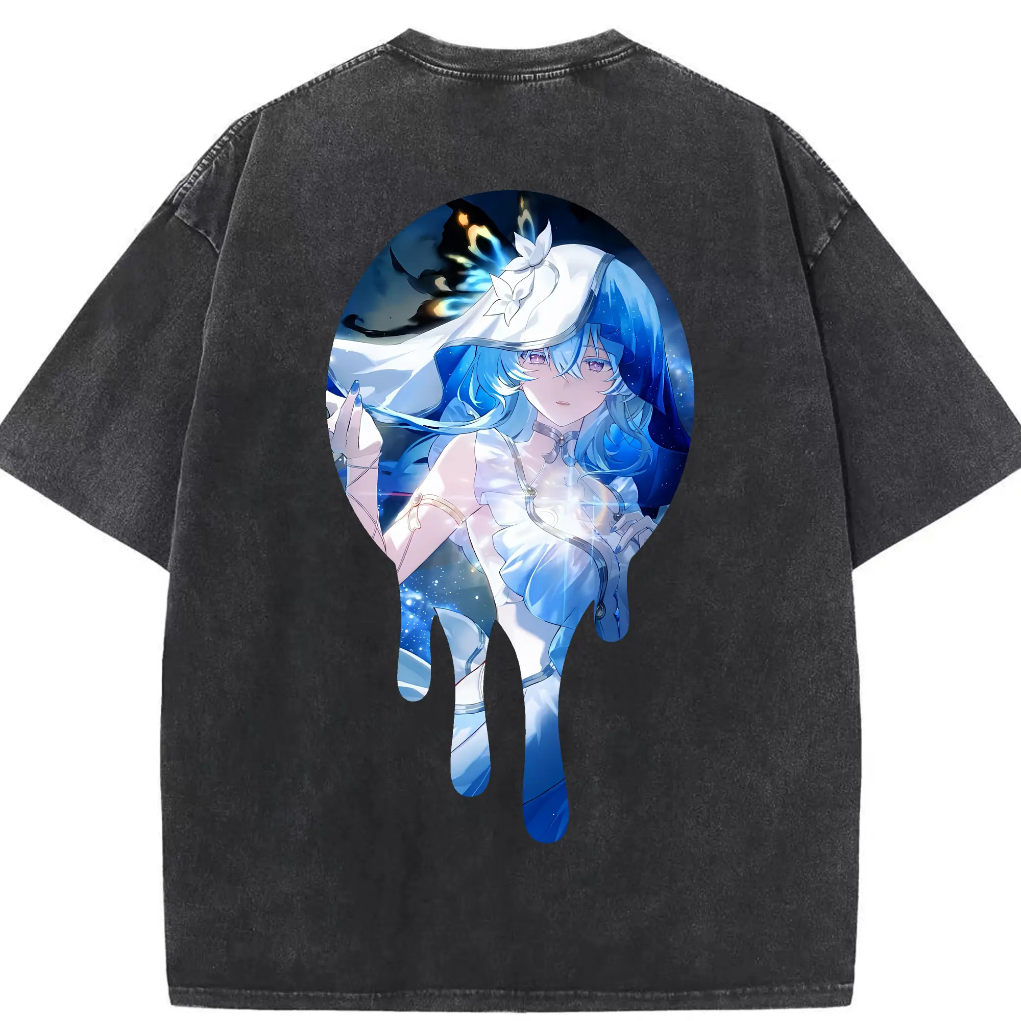 鳴潮 グッズ ショアキーパー - 綿100％ ヴィンテージ風 半袖Tシャツ ・ 背面プリント ・ 柔らか肌触り ・ 通気性 快適 ・ スポーツ カジュアル 外出用