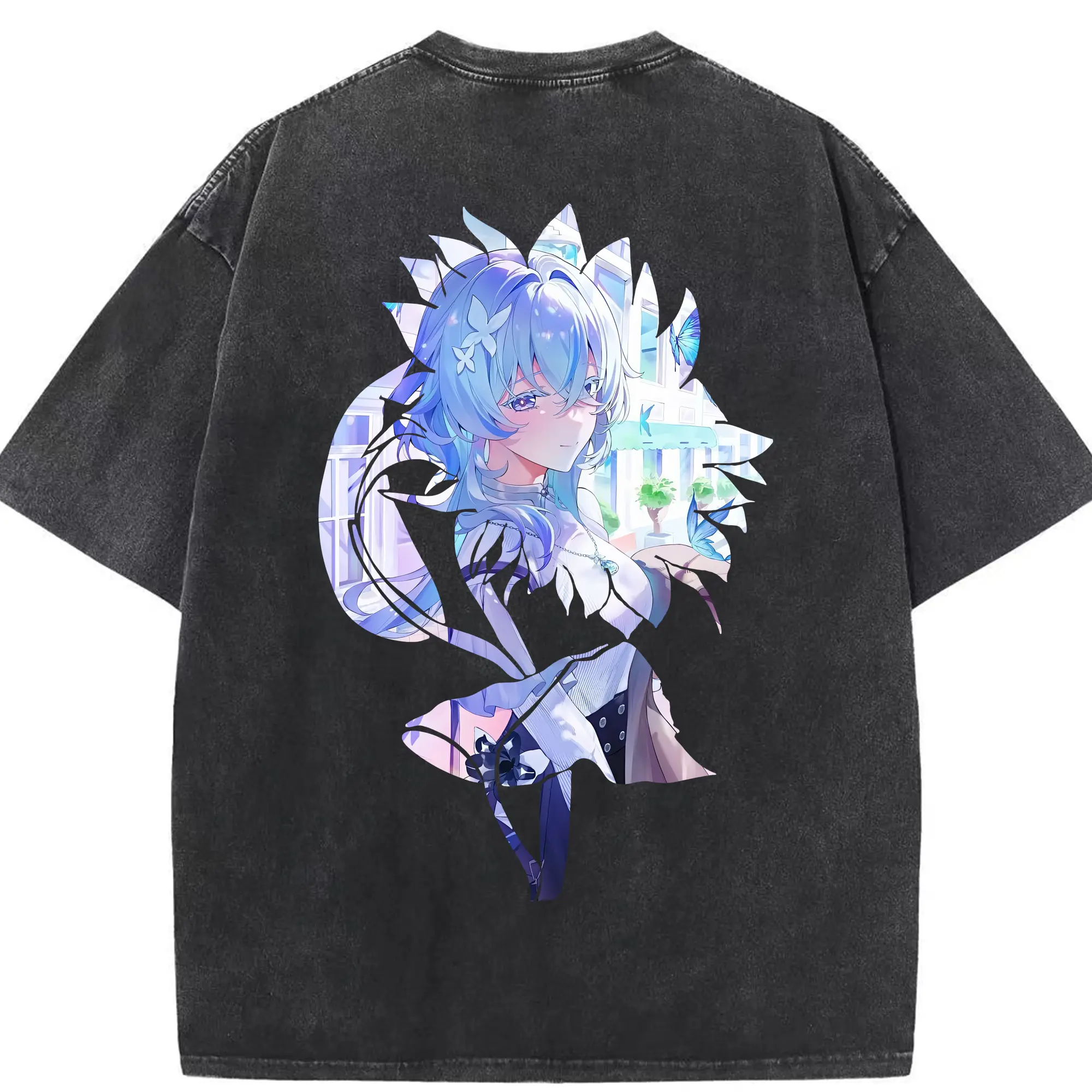 鳴潮 グッズ ショアキーパー - 綿100％ ヴィンテージ風 半袖Tシャツ ・ 背面プリント ・ 柔らか肌触り ・ 通気性 快適 ・ スポーツ カジュアル 外出用