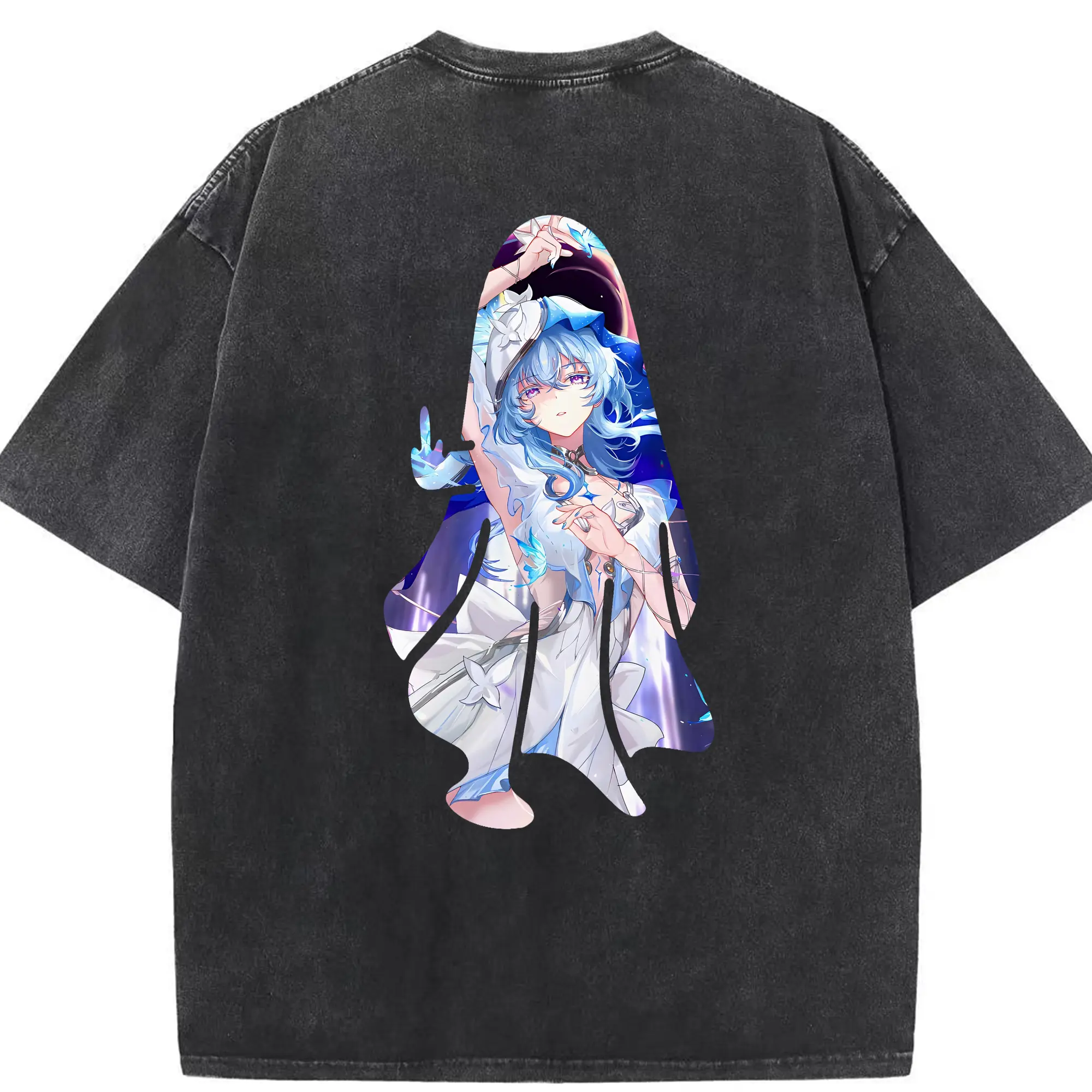 鳴潮 グッズ ショアキーパー - 綿100％ ヴィンテージ風 半袖Tシャツ ・ 背面プリント ・ 柔らか肌触り ・ 通気性 快適 ・ スポーツ カジュアル 外出用