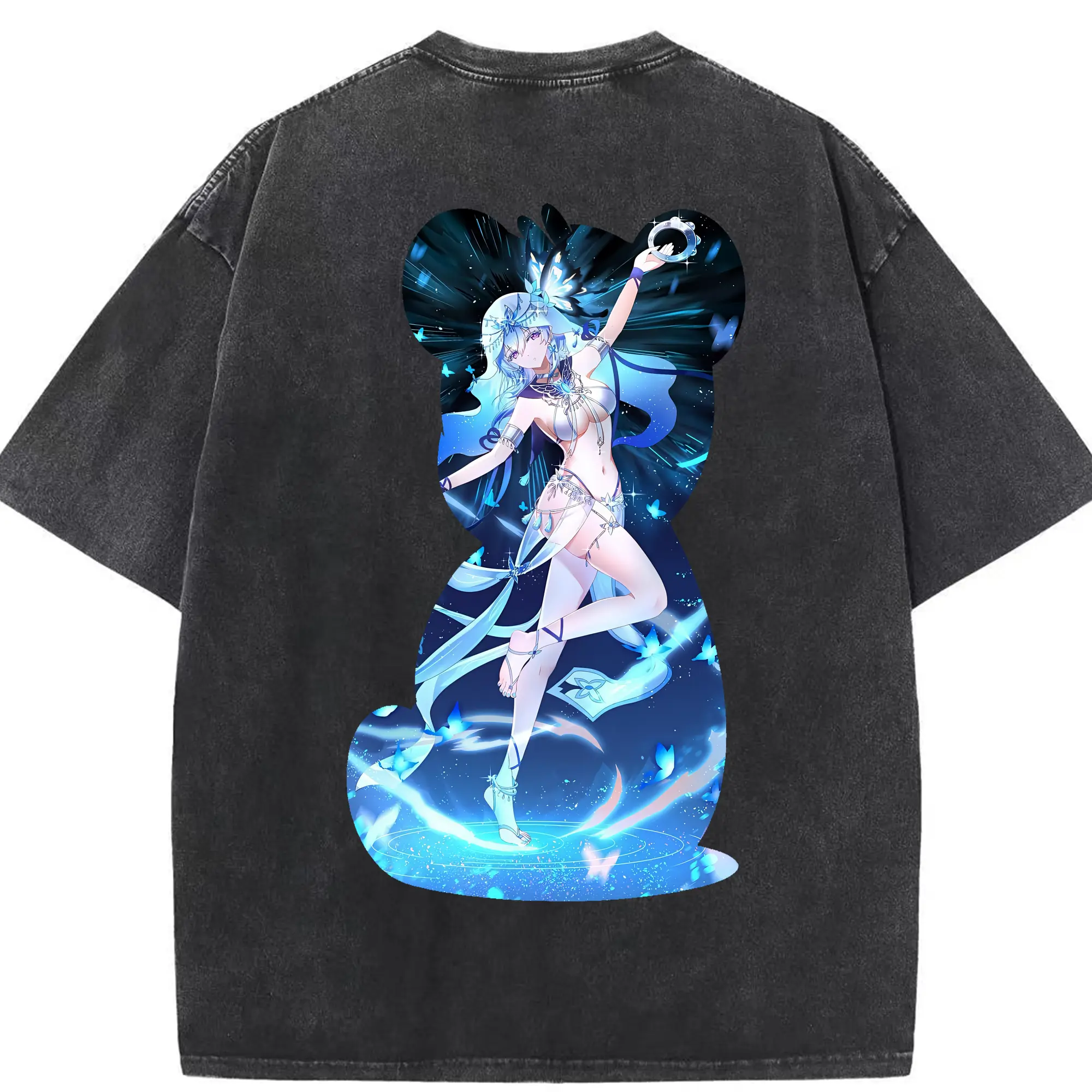 鳴潮 グッズ ショアキーパー - 綿100％ ヴィンテージ風 半袖Tシャツ ・ 背面プリント ・ 柔らか肌触り ・ 通気性 快適 ・ スポーツ カジュアル 外出用