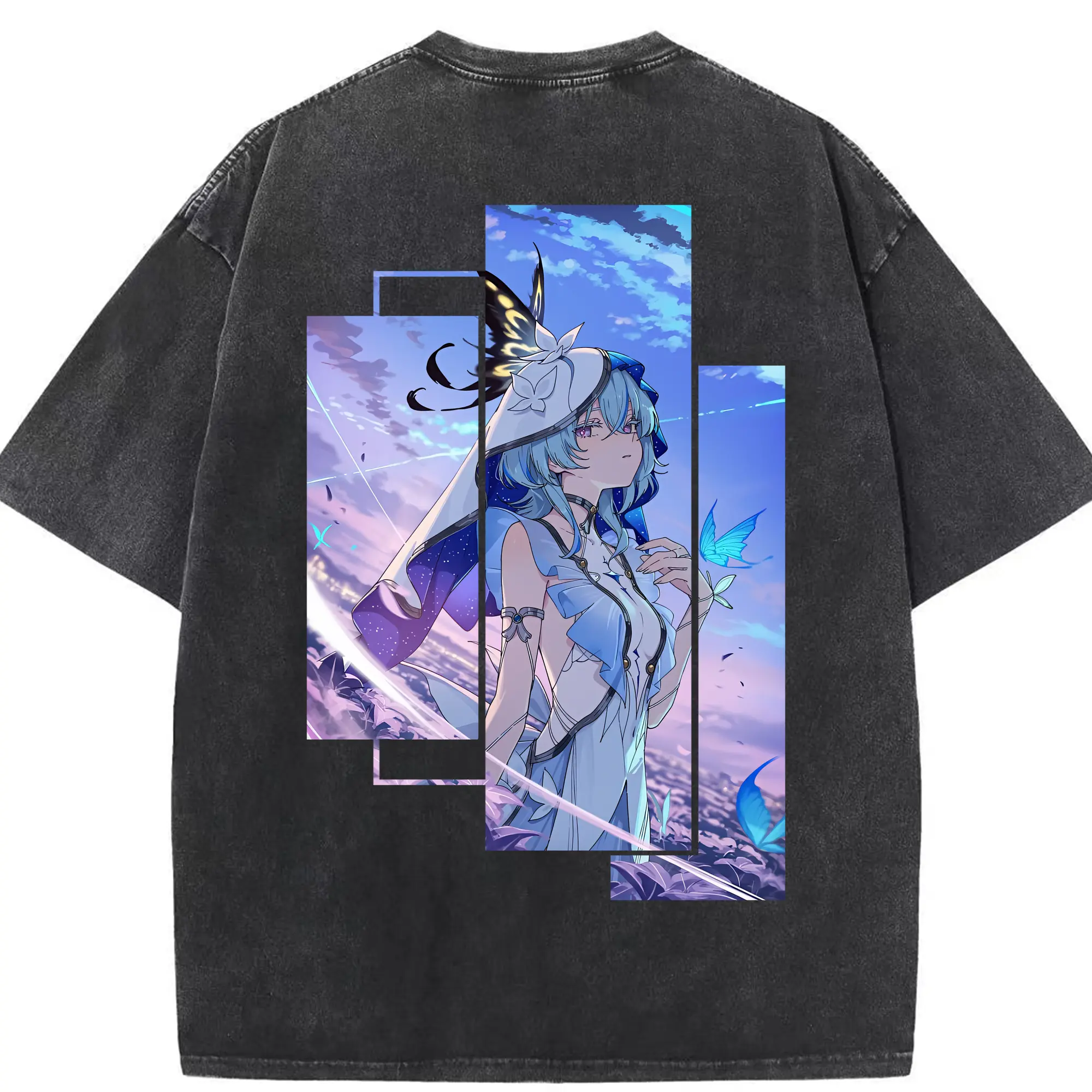 鳴潮 グッズ ショアキーパー - 綿100％ ヴィンテージ風 半袖Tシャツ ・ 背面プリント ・ 柔らか肌触り ・ 通気性 快適 ・ スポーツ カジュアル 外出用