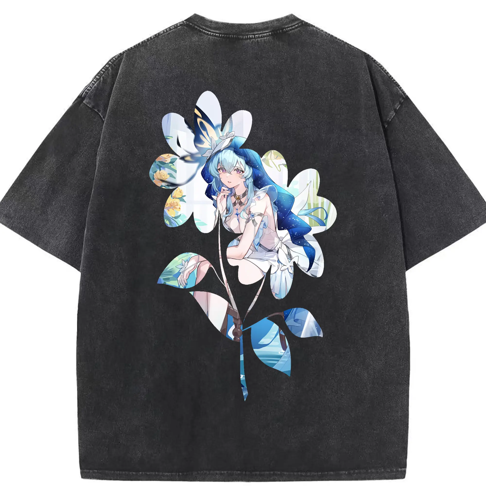 鳴潮 グッズ ショアキーパー - 綿100％ ヴィンテージ風 半袖Tシャツ ・ 背面プリント ・ 柔らか肌触り ・ 通気性 快適 ・ スポーツ カジュアル 外出用