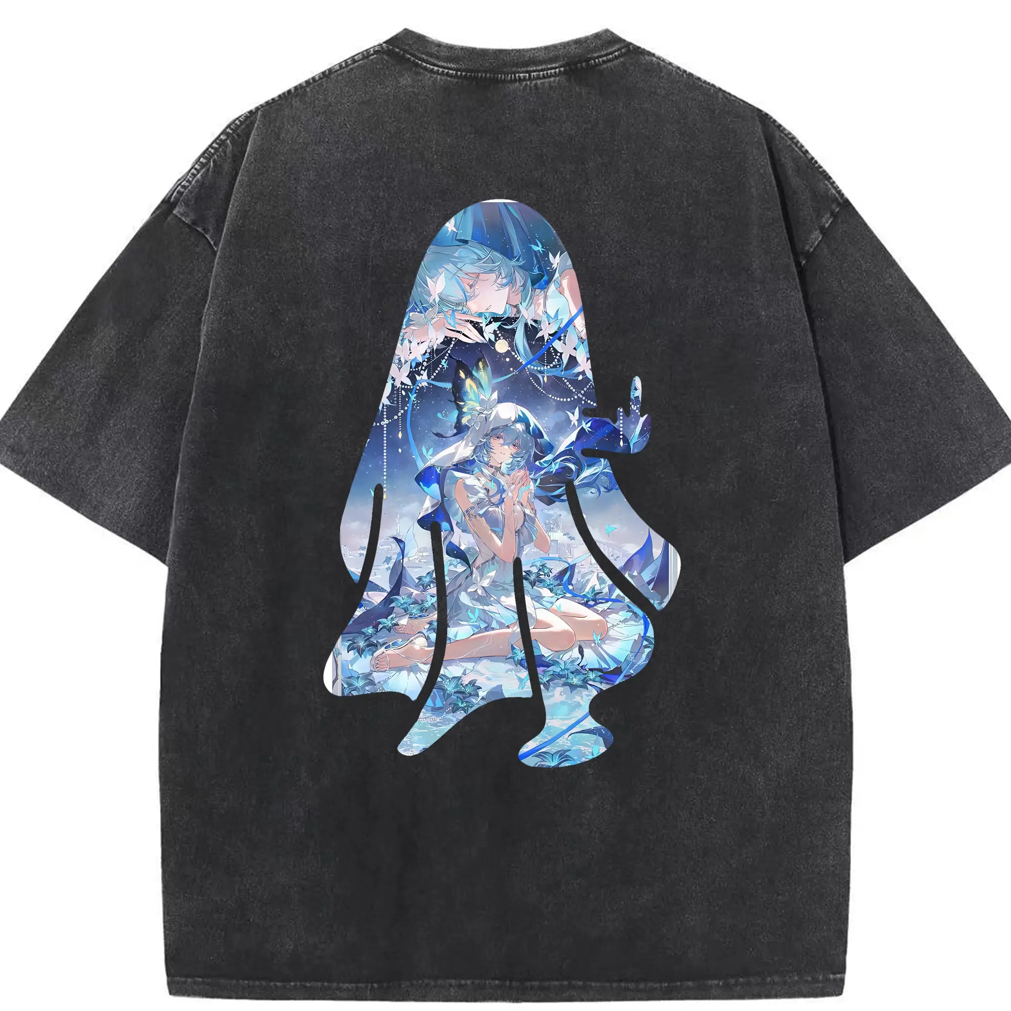 鳴潮 グッズ ショアキーパー - 綿100％ ヴィンテージ風 半袖Tシャツ ・ 背面プリント ・ 柔らか肌触り ・ 通気性 快適 ・ スポーツ カジュアル 外出用