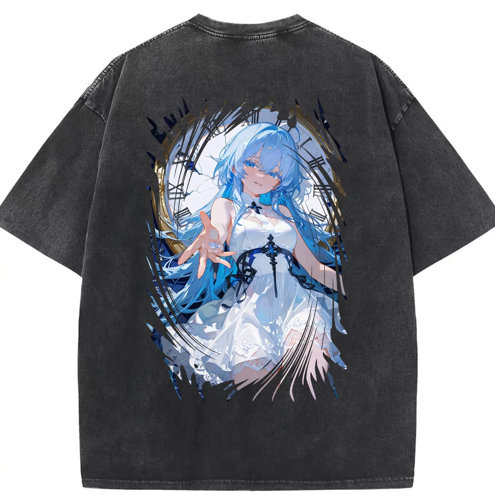 鳴潮 グッズ ショアキーパー - 綿100％ ヴィンテージ風 半袖Tシャツ ・ 背面プリント ・ 柔らか肌触り ・ 通気性 快適 ・ スポーツ カジュアル 外出用