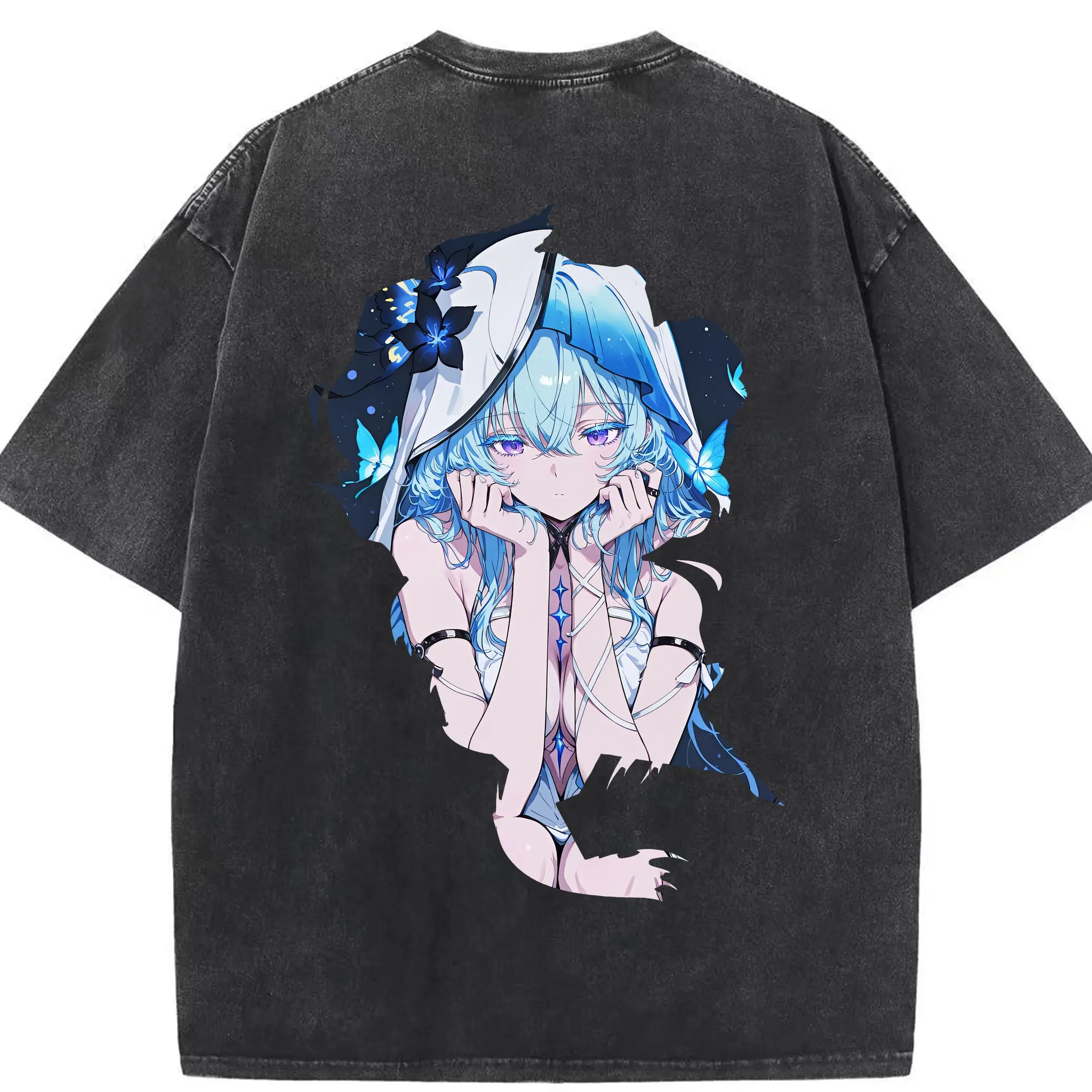 鳴潮 グッズ ショアキーパー - 綿100％ ヴィンテージ風 半袖Tシャツ ・ 背面プリント ・ 柔らか肌触り ・ 通気性 快適 ・ スポーツ カジュアル 外出用