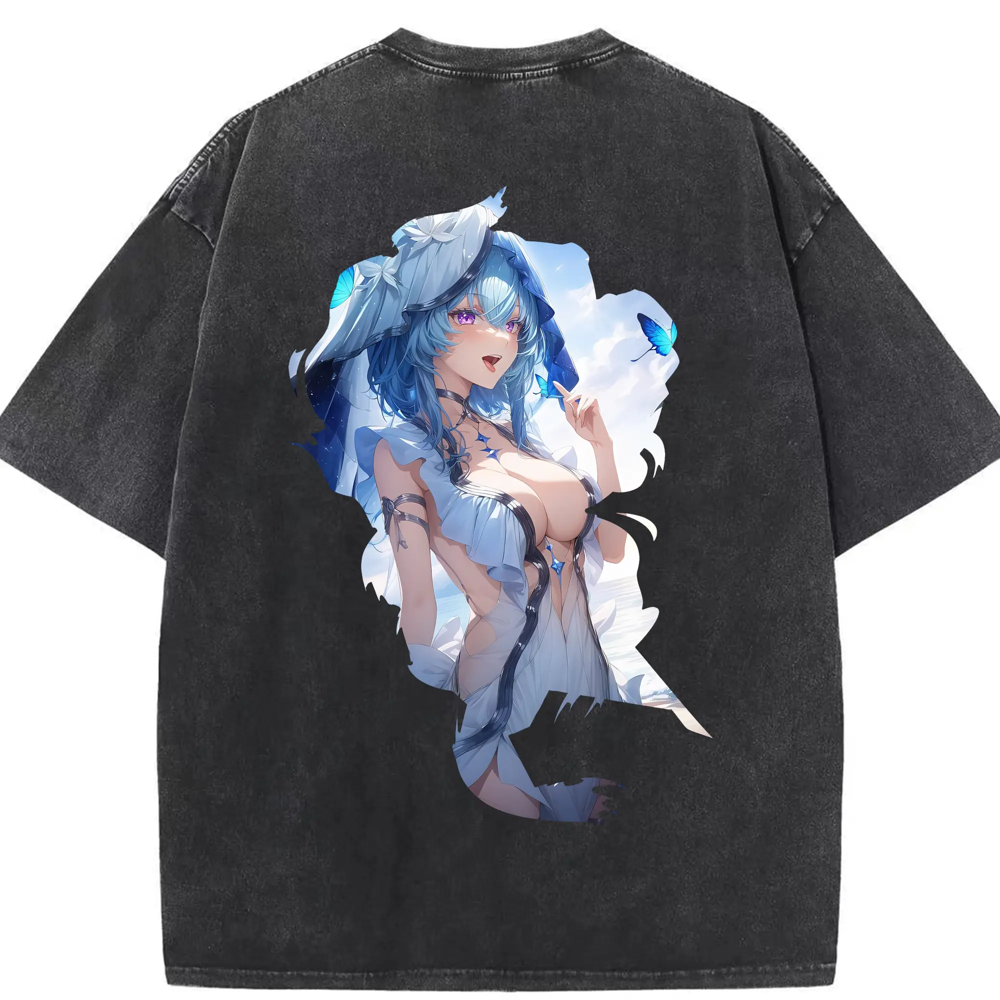 鳴潮 グッズ ショアキーパー - 綿100％ ヴィンテージ風 半袖Tシャツ ・ 背面プリント ・ 柔らか肌触り ・ 通気性 快適 ・ スポーツ カジュアル 外出用