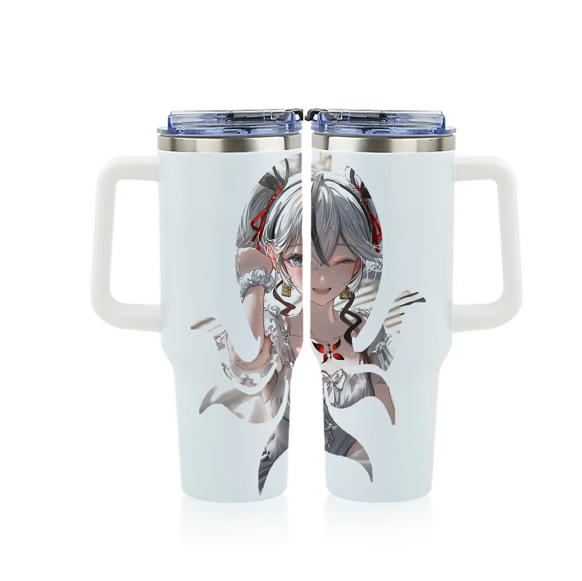 鳴潮 グッズ ツバキ - 1200mL フルプリント車用タンブラー ・ 304ステンレス 内側 ・ 201ステンレス 外側 ・ 保温 保冷 ・ 通勤 ドライブ アウトドア用