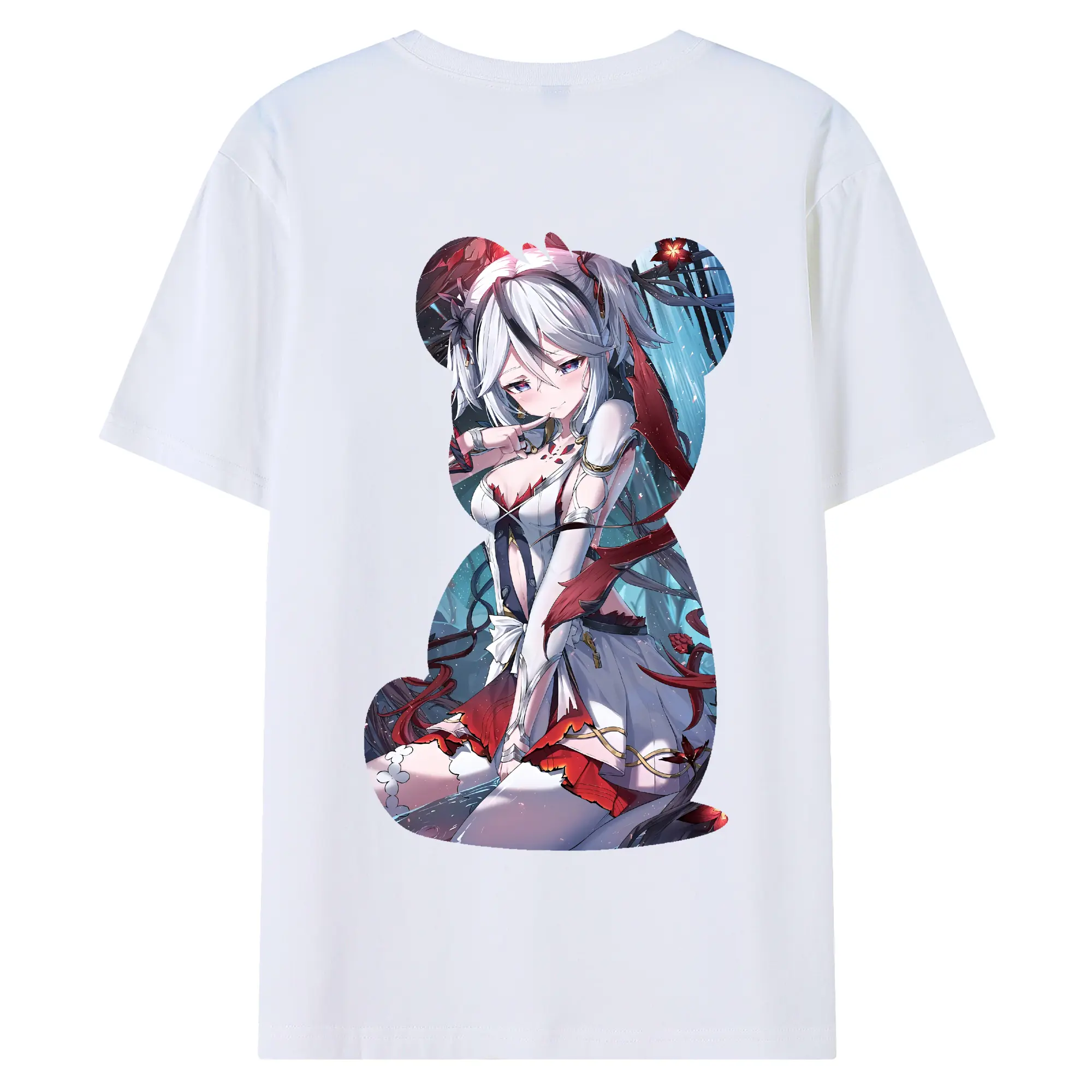 鳴潮 グッズ ツバキ - 綿100％ 半袖Tシャツ ・ バックプリント ・ 快適 通気性 ・ 日常使い 散歩 スポーツ用