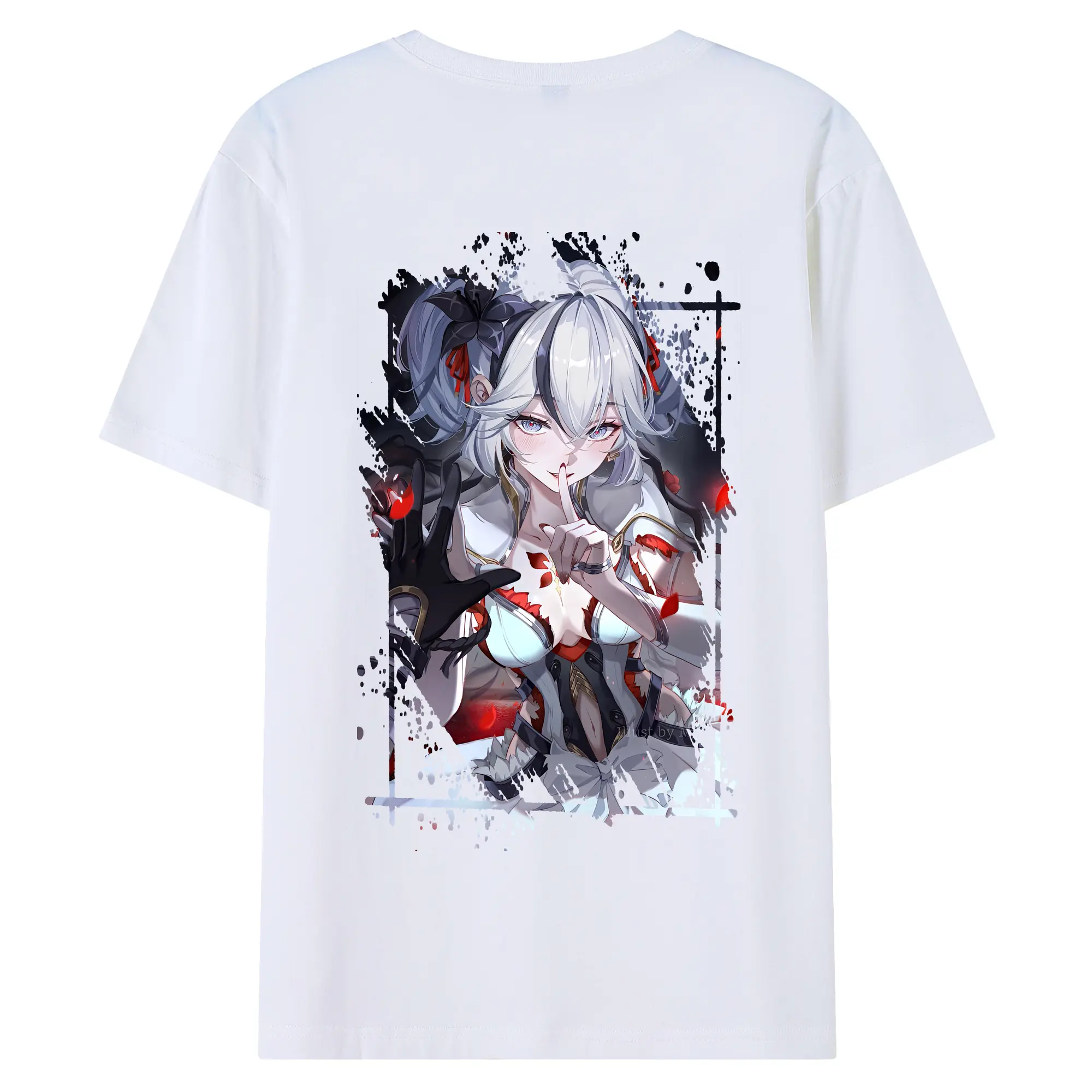 鳴潮 グッズ ツバキ - 綿100％ 半袖Tシャツ ・ バックプリント ・ 快適 通気性 ・ 日常使い 散歩 スポーツ用