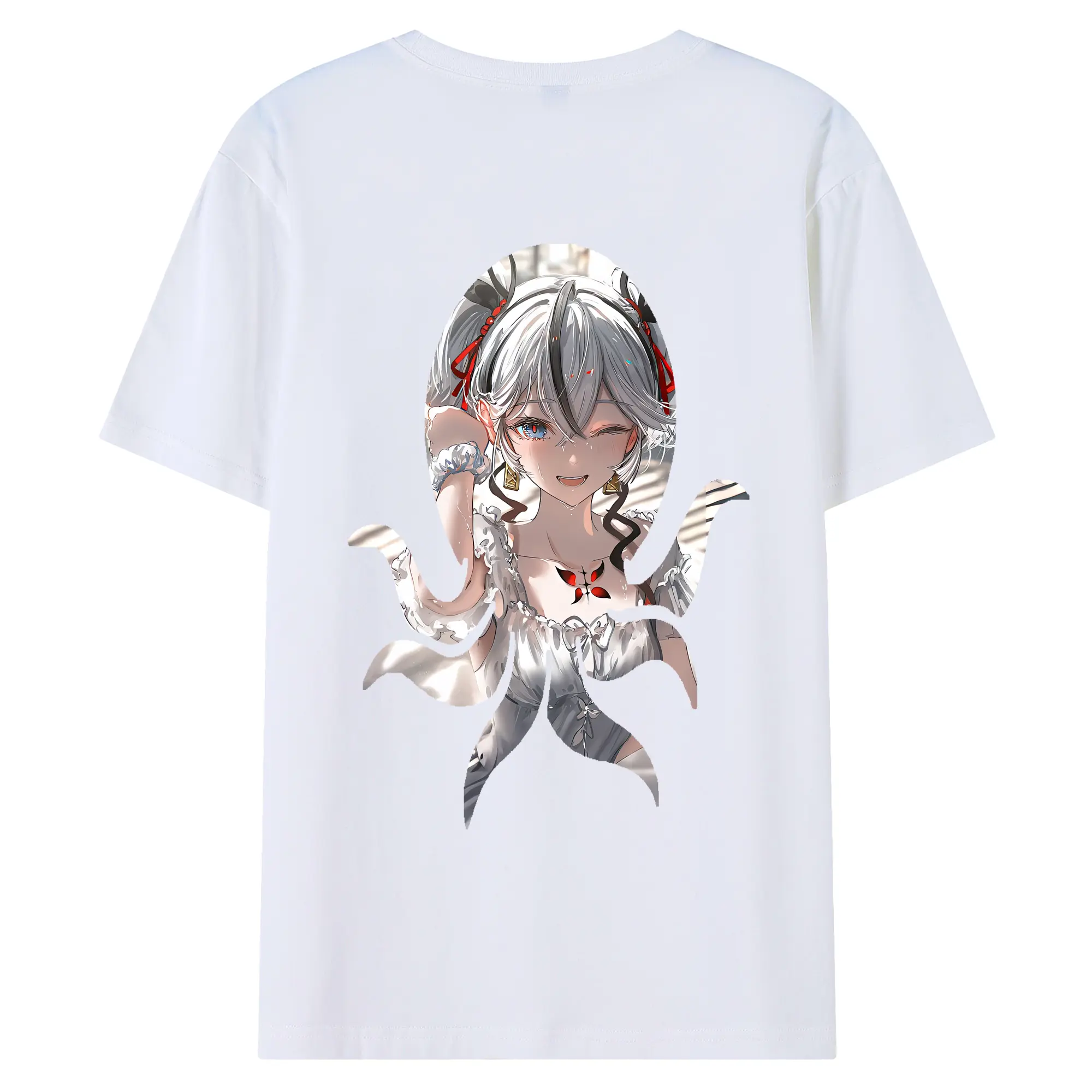 鳴潮 グッズ ツバキ - 綿100％ 半袖Tシャツ ・ バックプリント ・ 快適 通気性 ・ 日常使い 散歩 スポーツ用