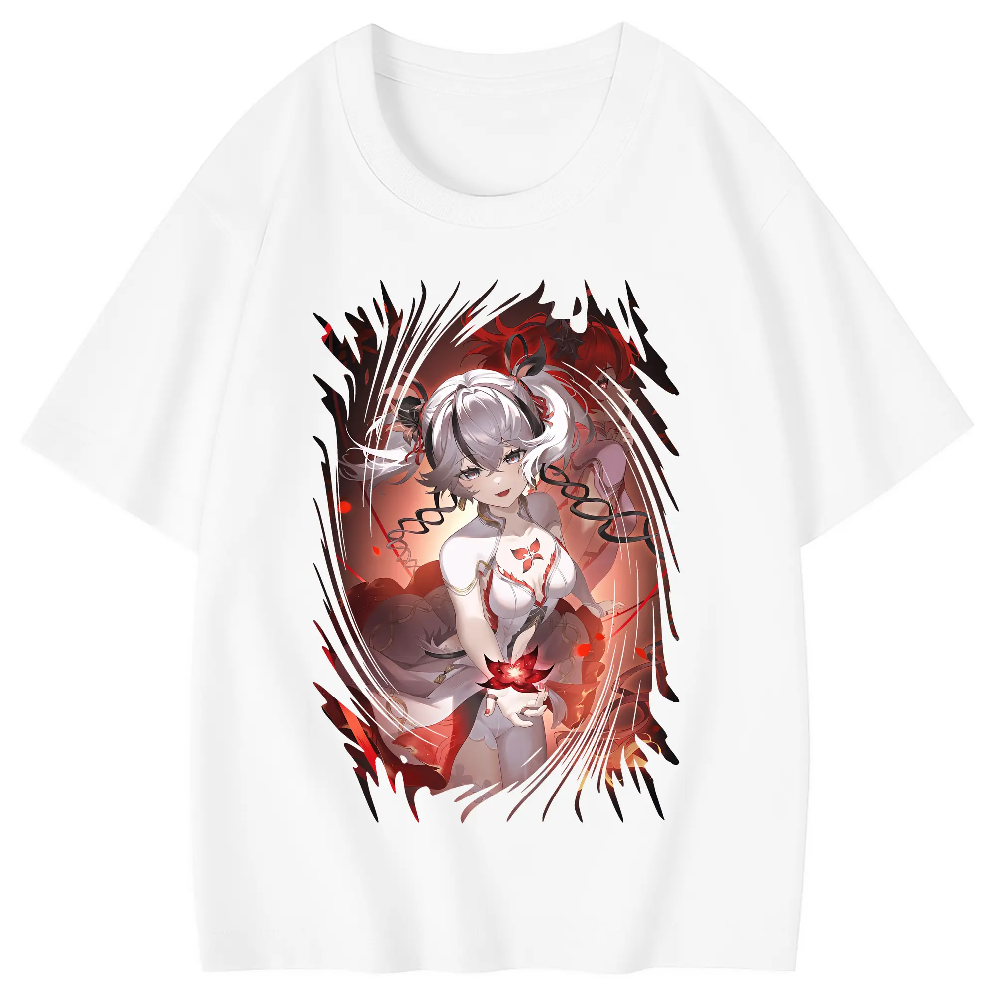 鳴潮 グッズ ツバキ - 綿100％ キッズTシャツ ・ フロントプリント ・ 快適 通気性 ・ スポーツ カジュアル 散歩用