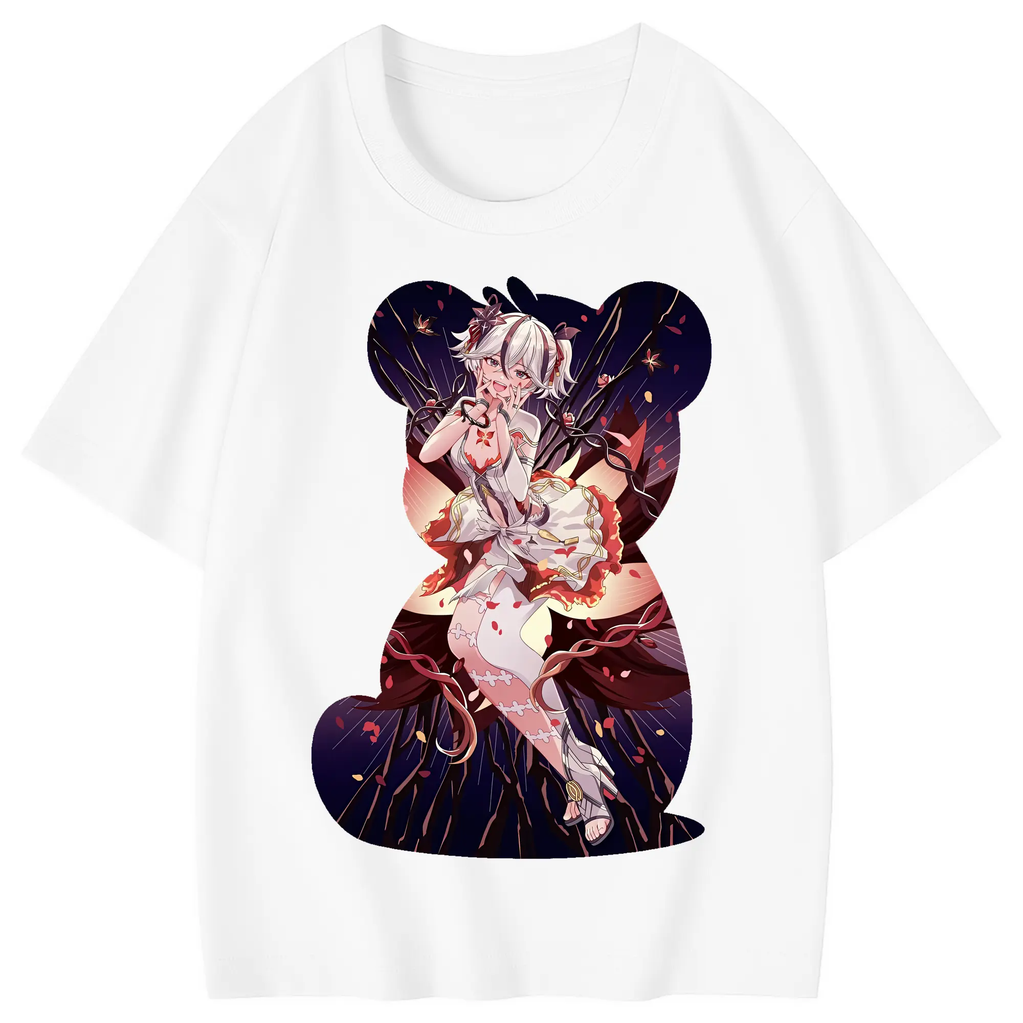 鳴潮 グッズ ツバキ - 綿100％ キッズTシャツ ・ フロントプリント ・ 快適 通気性 ・ スポーツ カジュアル 散歩用