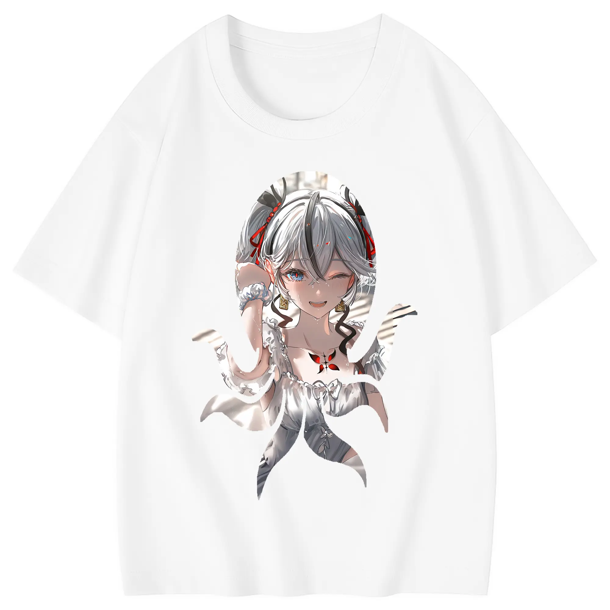 鳴潮 グッズ ツバキ - 綿100％ キッズTシャツ ・ フロントプリント ・ 快適 通気性 ・ スポーツ カジュアル 散歩用