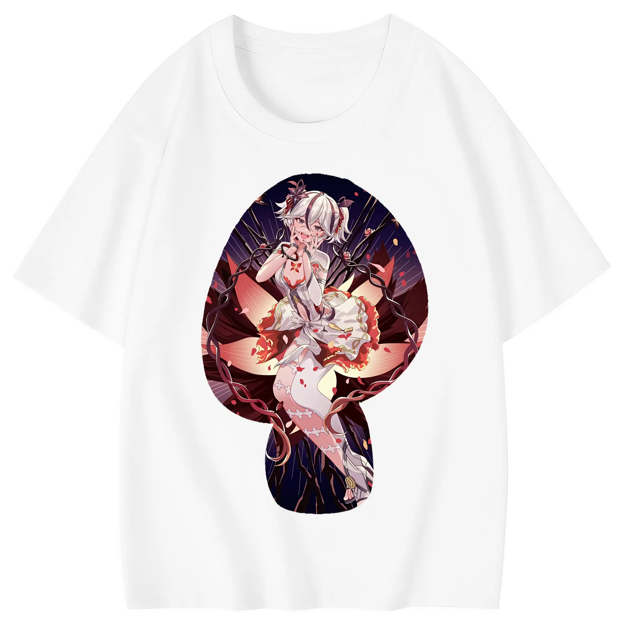 鳴潮 グッズ ツバキ - 綿100％ キッズTシャツ ・ フロントプリント ・ 快適 通気性 ・ スポーツ カジュアル 散歩用