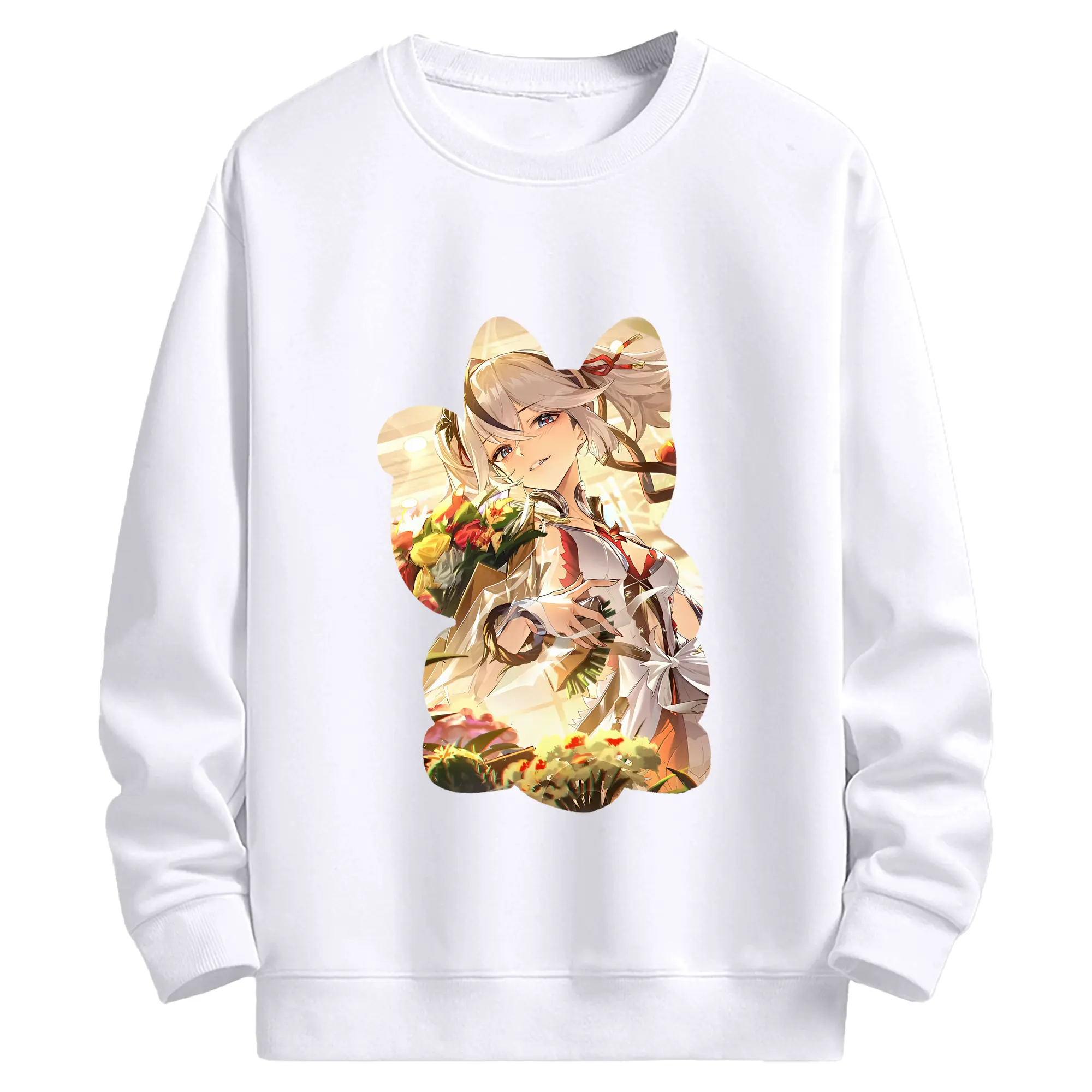 鳴潮 グッズ ツバキ - 高品質 クルーネック スウェット ・ コットン59％ ポリエステル41％ ・ ユニセックス 長袖 トレーナー ・ カジュアル デイリー スポーツ 散歩用