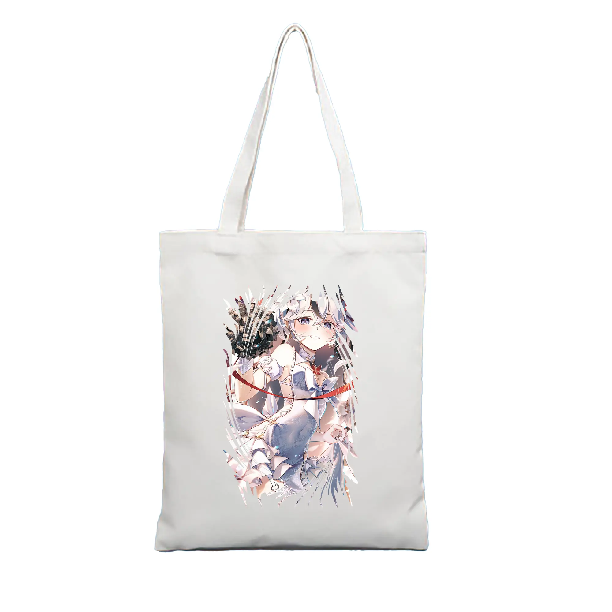 鳴潮 グッズ ツバキ - 縦型キャンバス手提げバッグ（トートバッグ） ・ キャンバス素材 ・ ショッピング用 ・ 軽量 丈夫 お手入れ簡単