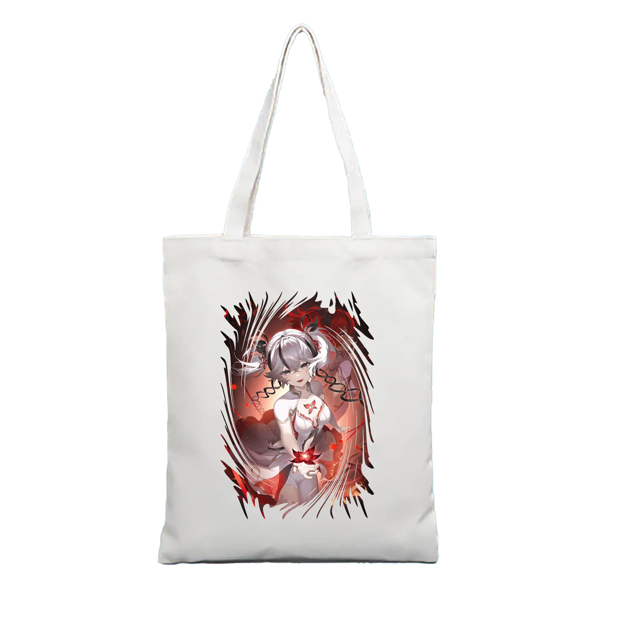 鳴潮 グッズ ツバキ - 縦型キャンバス手提げバッグ（トートバッグ） ・ キャンバス素材 ・ ショッピング用 ・ 軽量 丈夫 お手入れ簡単