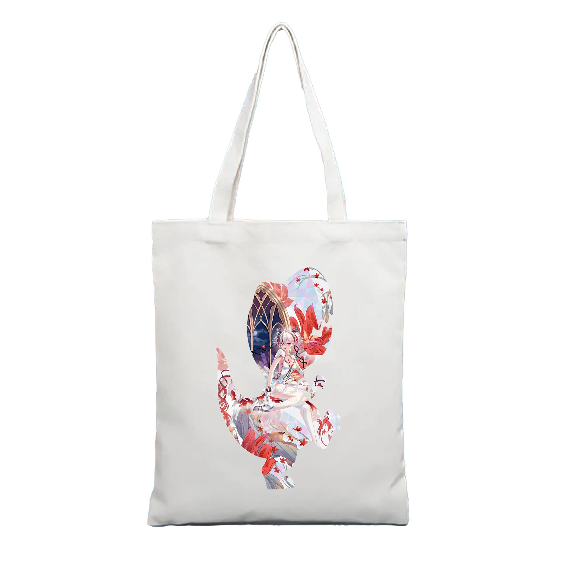 鳴潮 グッズ ツバキ - 縦型キャンバス手提げバッグ（トートバッグ） ・ キャンバス素材 ・ ショッピング用 ・ 軽量 丈夫 お手入れ簡単