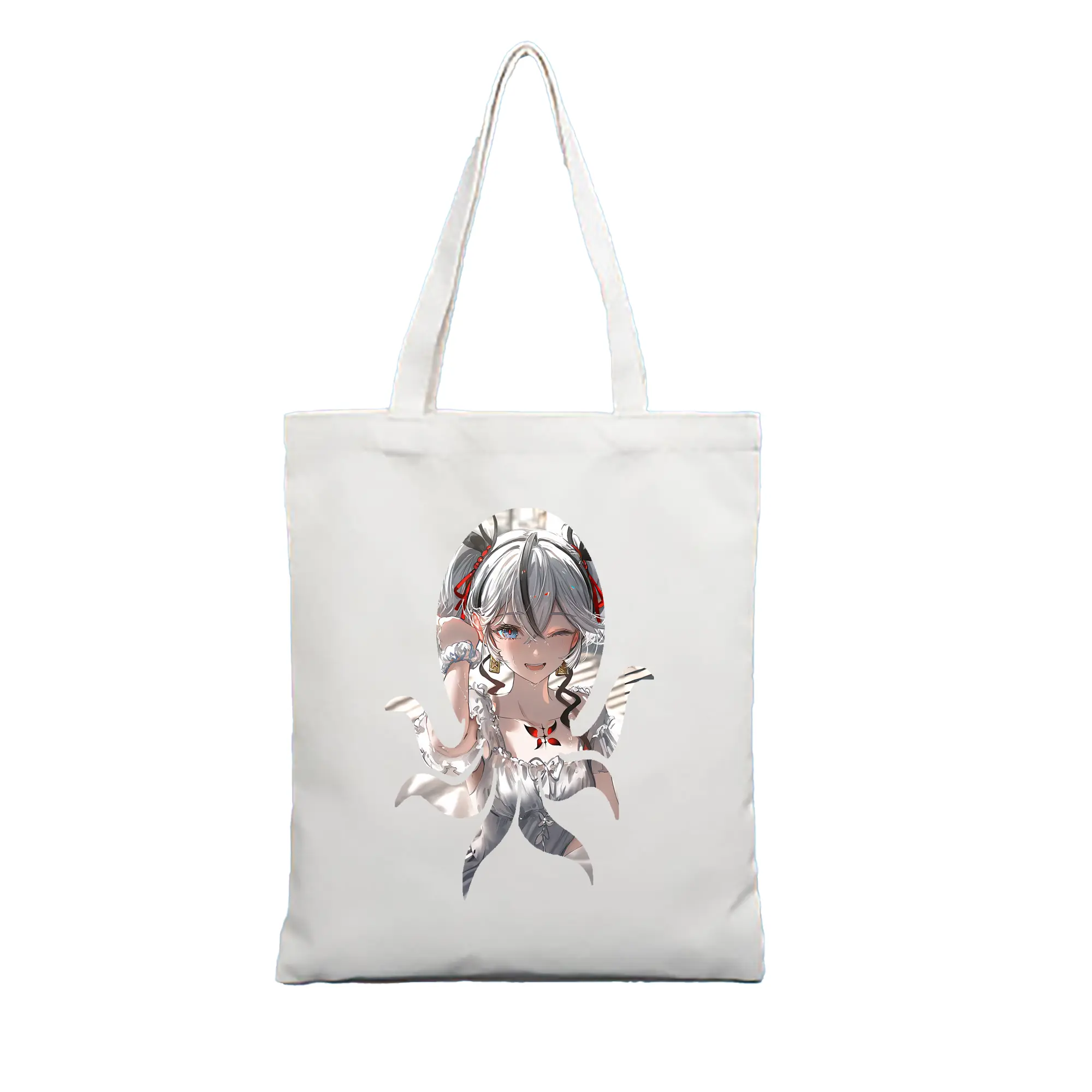 鳴潮 グッズ ツバキ - 縦型キャンバス手提げバッグ（トートバッグ） ・ キャンバス素材 ・ ショッピング用 ・ 軽量 丈夫 お手入れ簡単