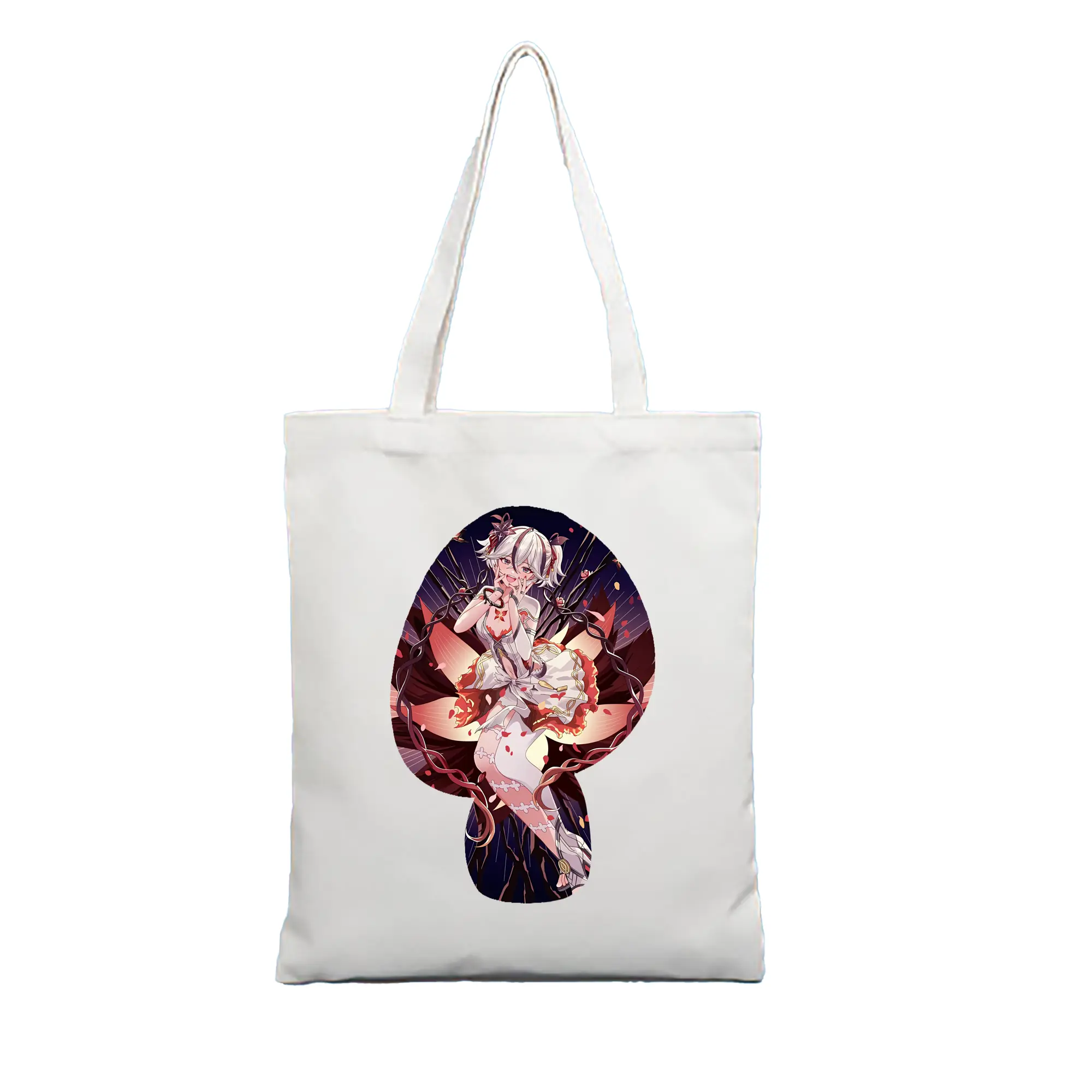 鳴潮 グッズ ツバキ - 縦型キャンバス手提げバッグ（トートバッグ） ・ キャンバス素材 ・ ショッピング用 ・ 軽量 丈夫 お手入れ簡単