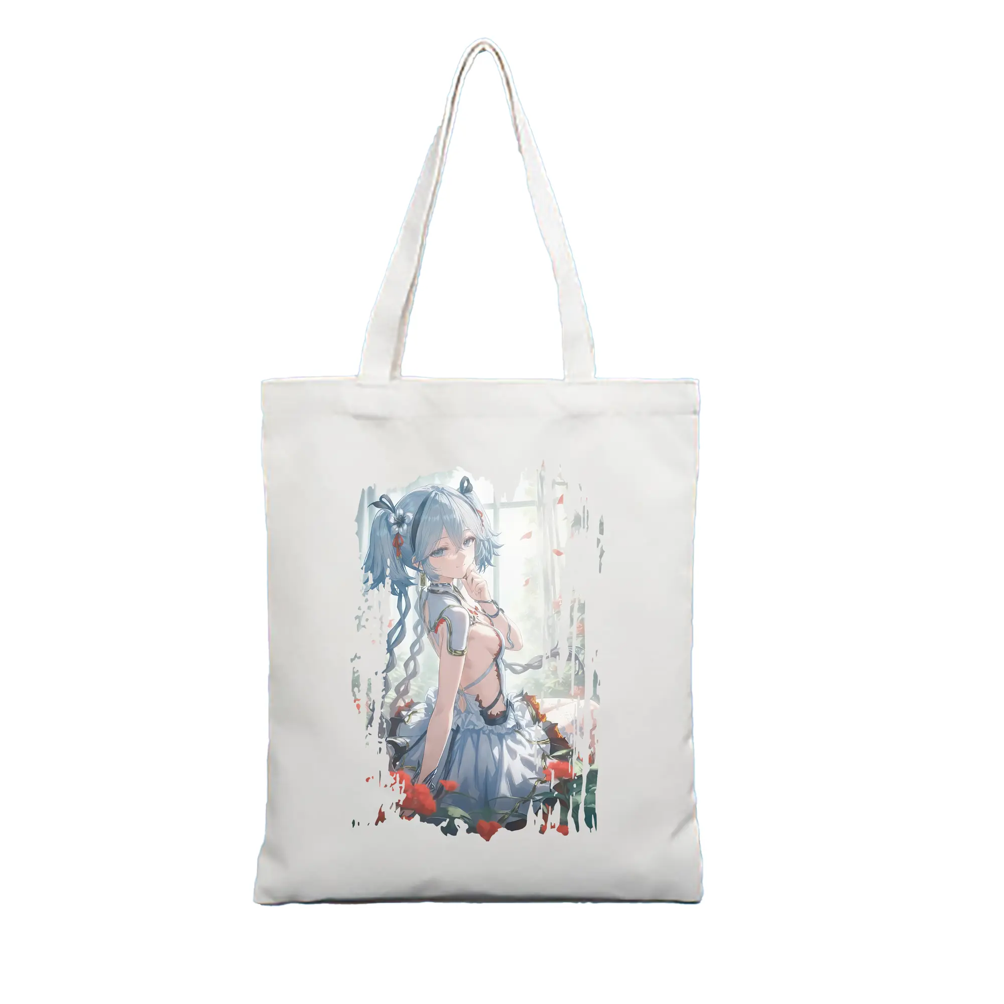 鳴潮 グッズ ツバキ - 縦型キャンバス手提げバッグ（トートバッグ） ・ キャンバス素材 ・ ショッピング用 ・ 軽量 丈夫 お手入れ簡単