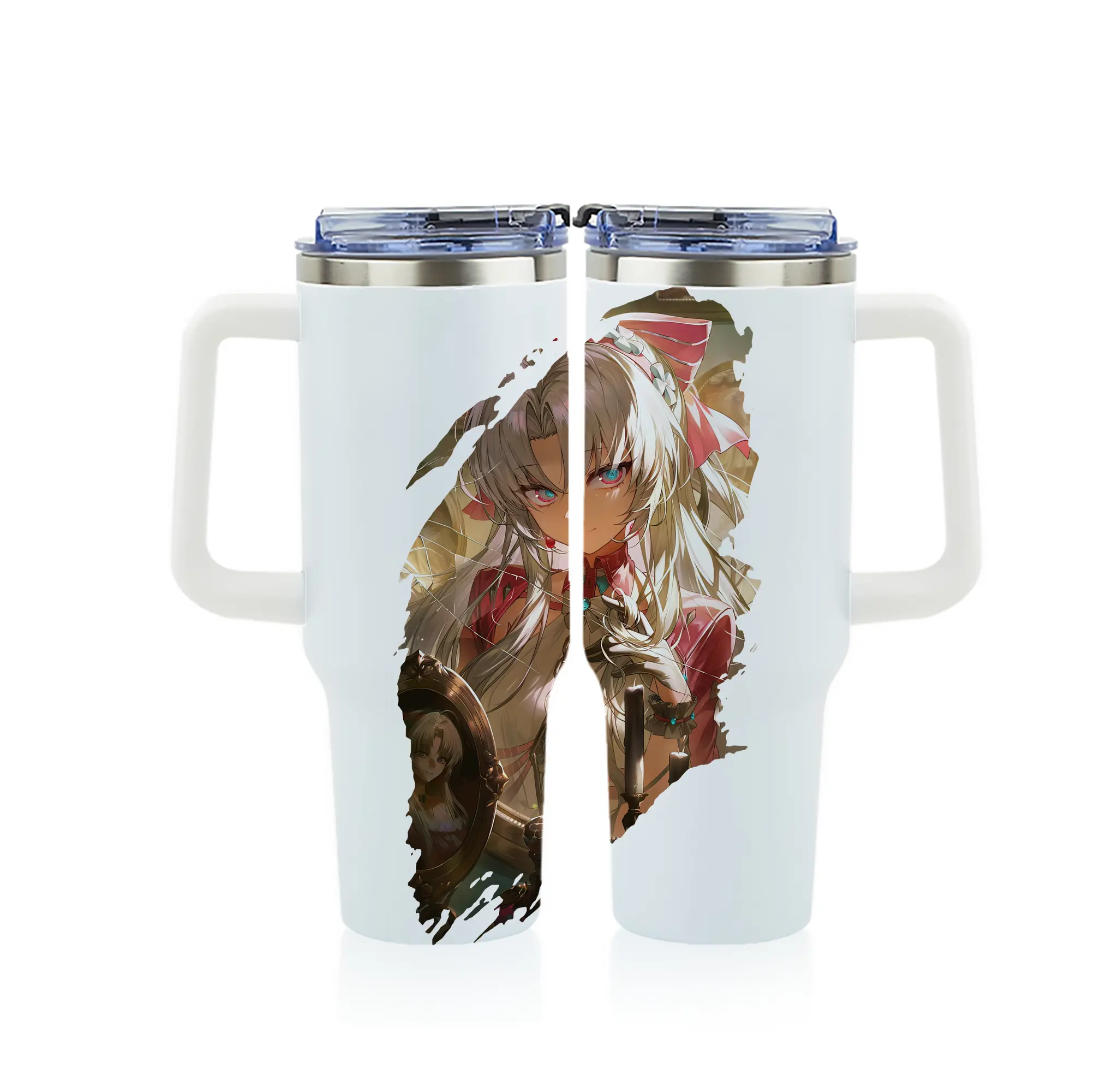 鳴潮 グッズ カルロッタ - 1200mL フルプリント車用タンブラー ・ 304ステンレス 内側 ・ 201ステンレス 外側 ・ 保温 保冷 ・ 通勤 ドライブ アウトドア用