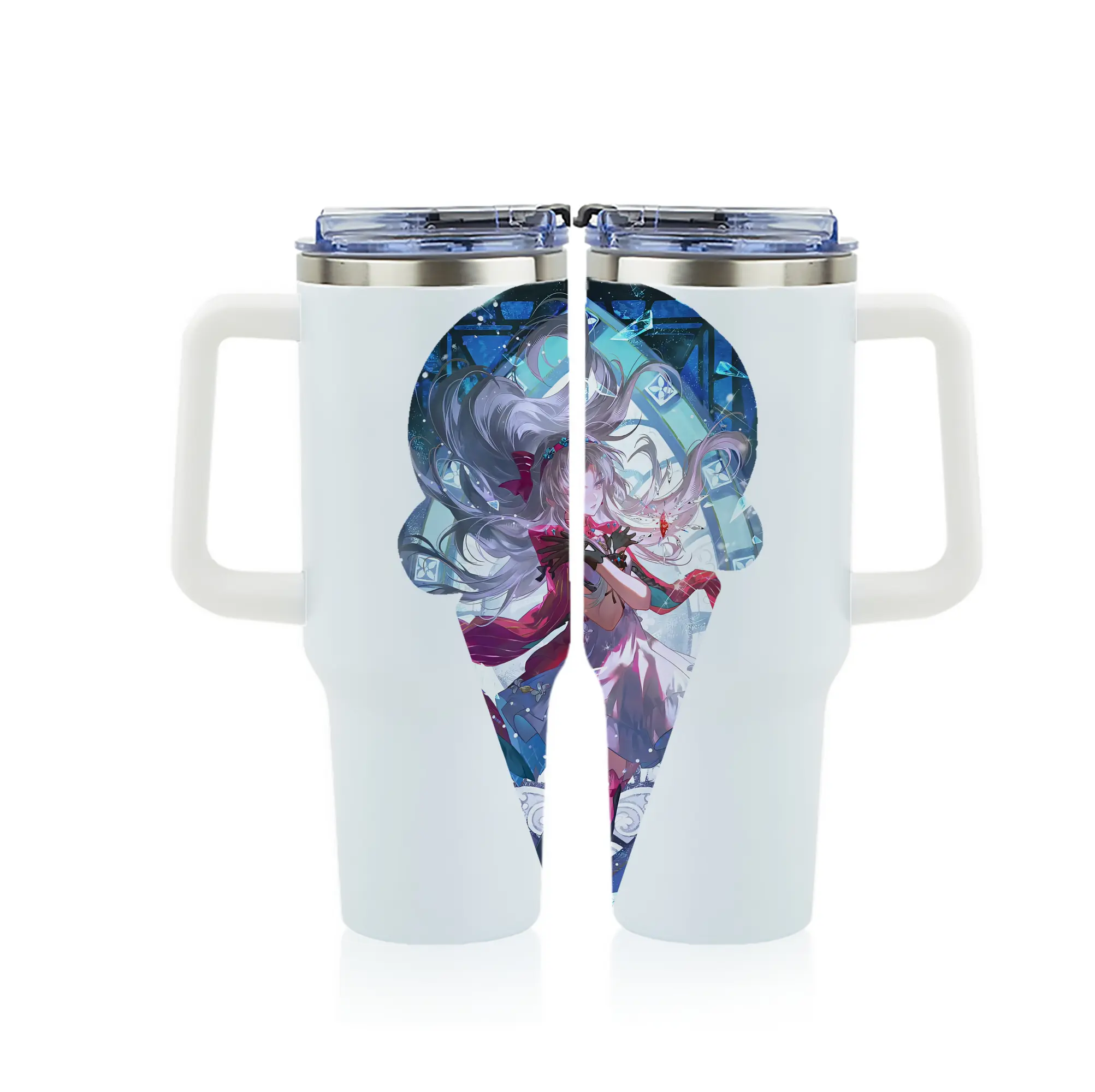 鳴潮 グッズ カルロッタ - 1200mL フルプリント車用タンブラー ・ 304ステンレス 内側 ・ 201ステンレス 外側 ・ 保温 保冷 ・ 通勤 ドライブ アウトドア用