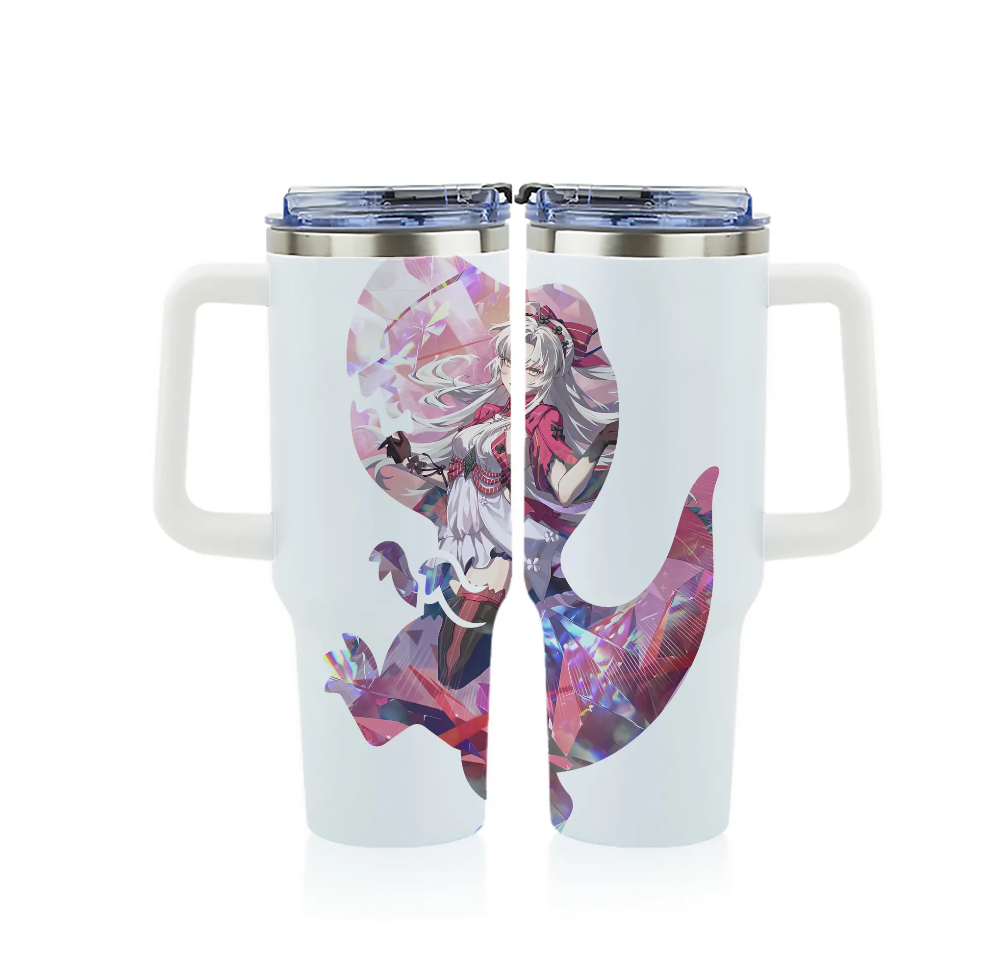 鳴潮 グッズ カルロッタ - 1200mL フルプリント車用タンブラー ・ 304ステンレス 内側 ・ 201ステンレス 外側 ・ 保温 保冷 ・ 通勤 ドライブ アウトドア用