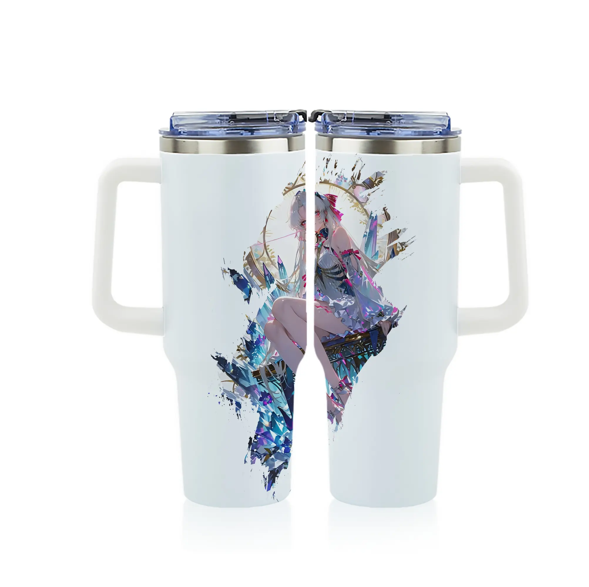 鳴潮 グッズ カルロッタ - 1200mL フルプリント車用タンブラー ・ 304ステンレス 内側 ・ 201ステンレス 外側 ・ 保温 保冷 ・ 通勤 ドライブ アウトドア用