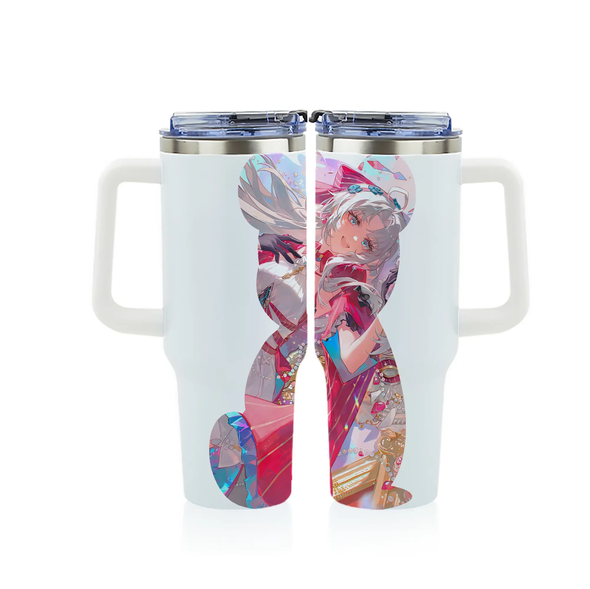 鳴潮 グッズ カルロッタ - 1200mL フルプリント車用タンブラー ・ 304ステンレス 内側 ・ 201ステンレス 外側 ・ 保温 保冷 ・ 通勤 ドライブ アウトドア用