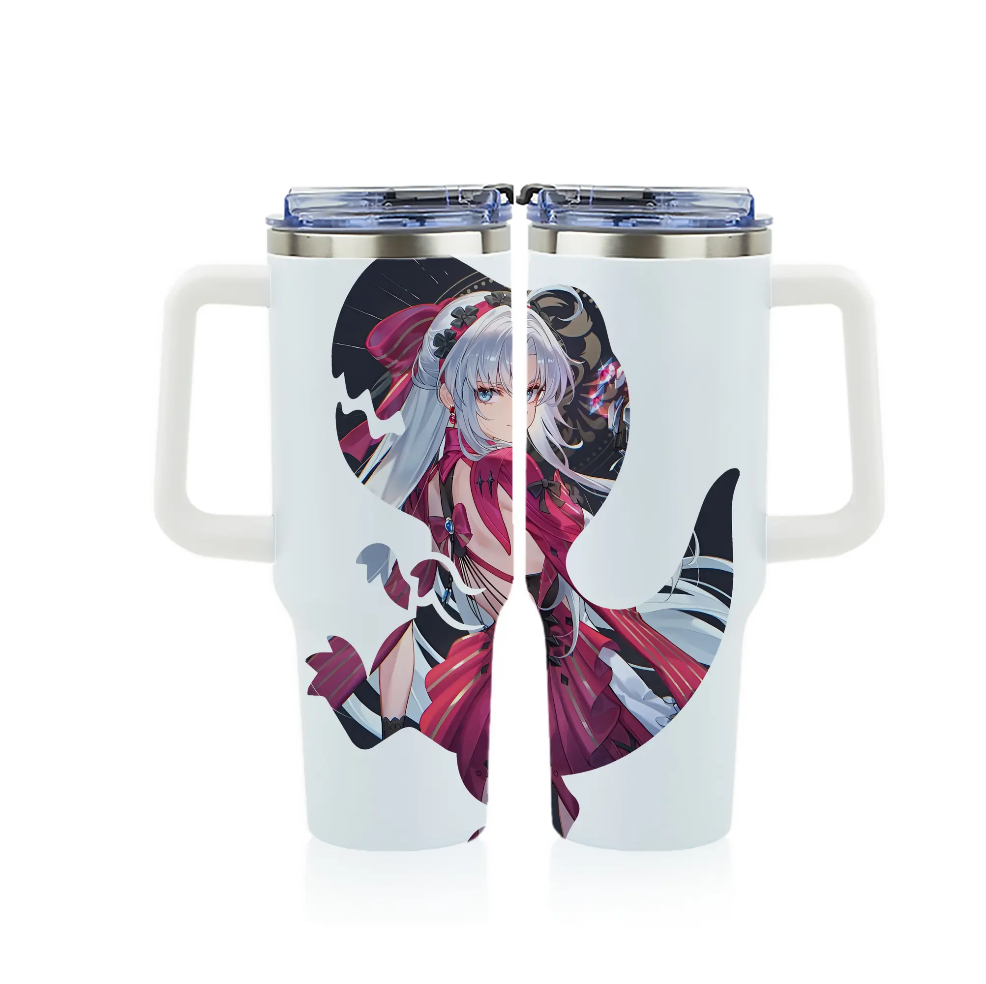 鳴潮 グッズ カルロッタ - 1200mL フルプリント車用タンブラー ・ 304ステンレス 内側 ・ 201ステンレス 外側 ・ 保温 保冷 ・ 通勤 ドライブ アウトドア用