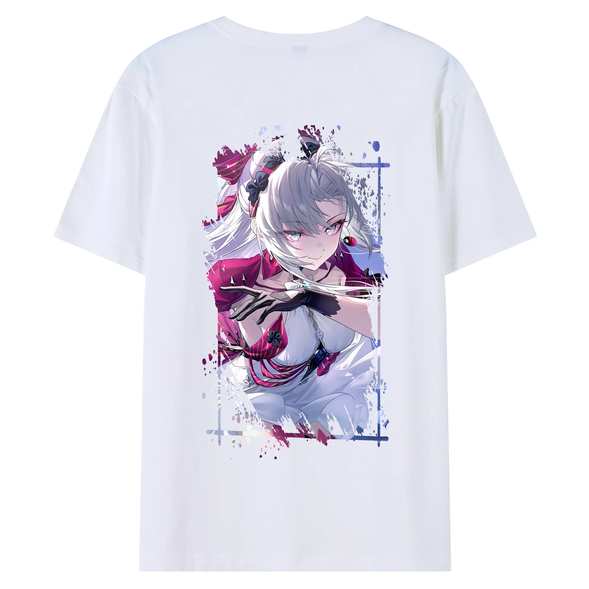 鳴潮 グッズ カルロッタ - 綿100％ 半袖Tシャツ ・ バックプリント ・ 快適 通気性 ・ 日常使い 散歩 スポーツ用