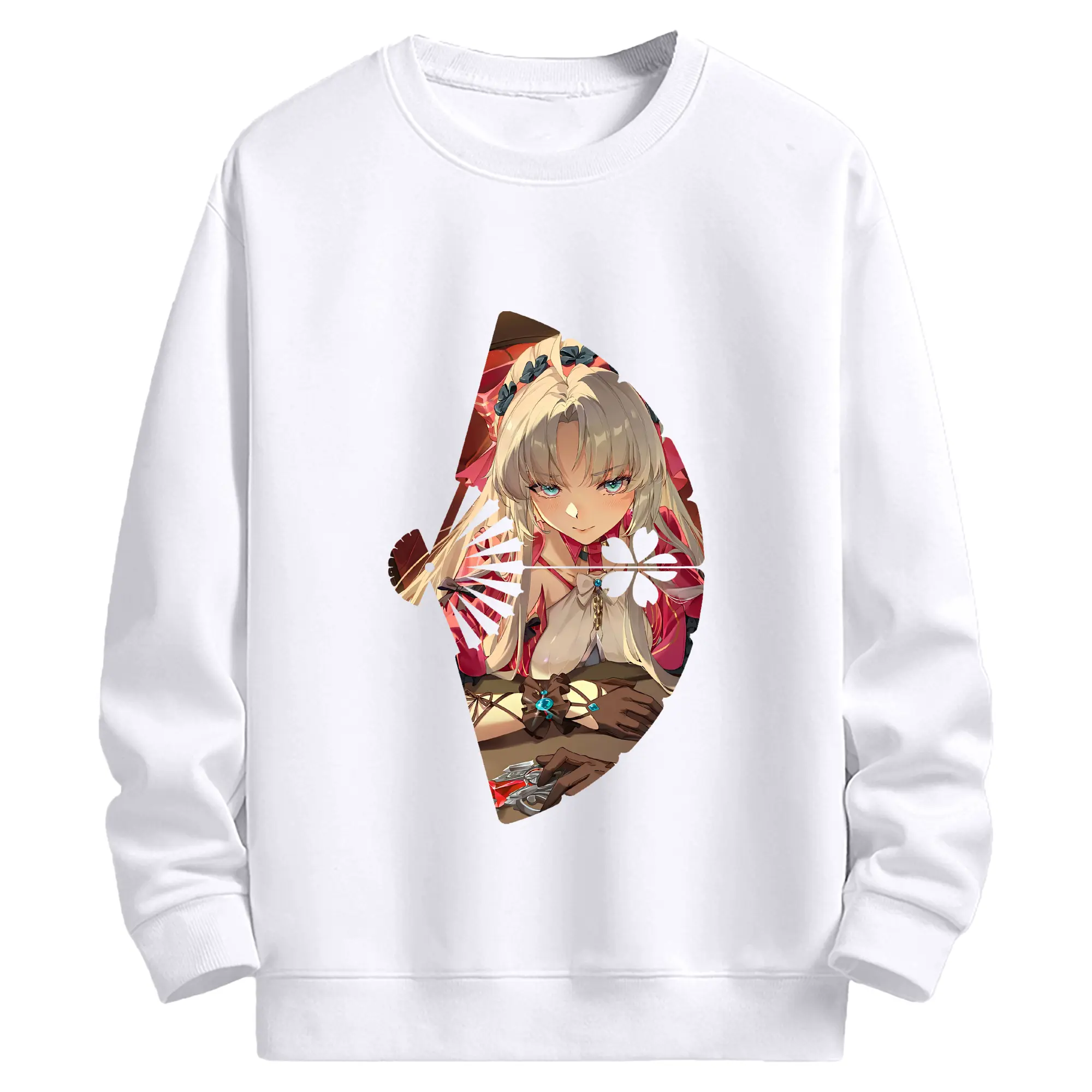 鳴潮 グッズ カルロッタ - 高品質 クルーネック スウェット ・ コットン59％ ポリエステル41％ ・ ユニセックス 長袖 トレーナー ・ カジュアル デイリー スポーツ 散歩用