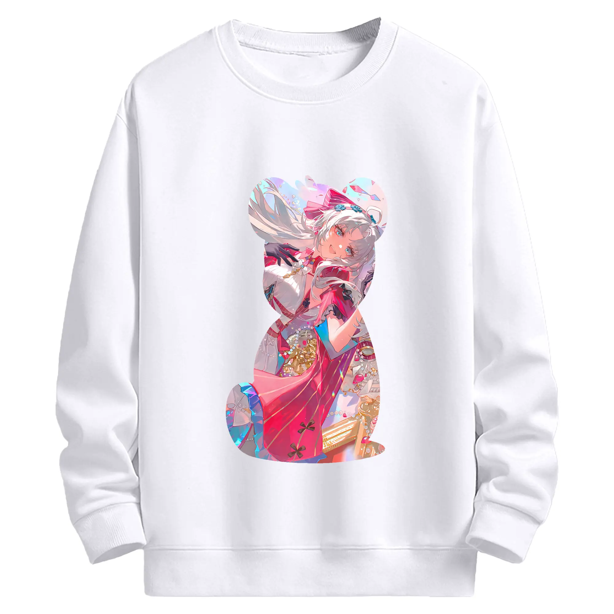 鳴潮 グッズ カルロッタ - 高品質 クルーネック スウェット ・ コットン59％ ポリエステル41％ ・ ユニセックス 長袖 トレーナー ・ カジュアル デイリー スポーツ 散歩用