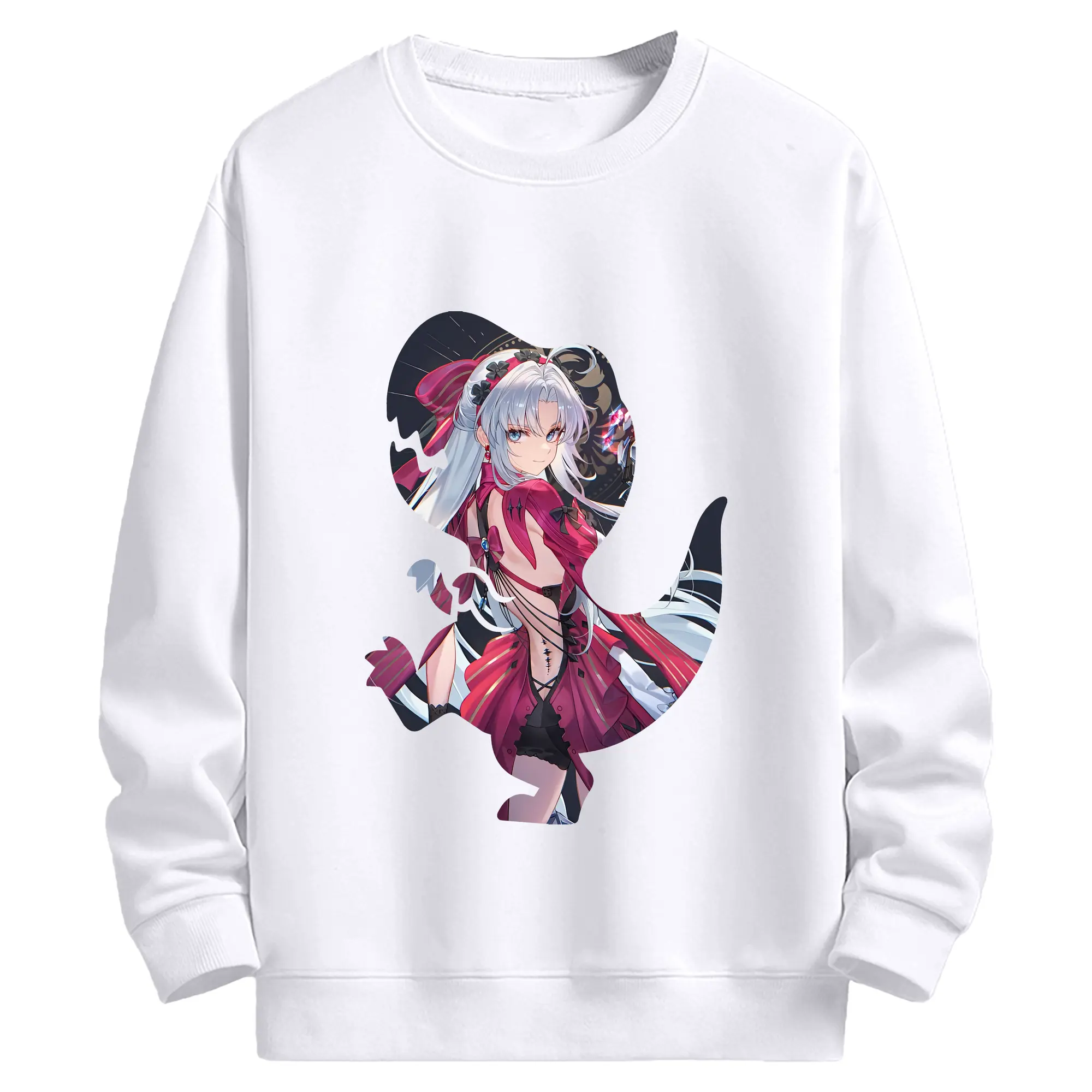 鳴潮 グッズ カルロッタ - 高品質 クルーネック スウェット ・ コットン59％ ポリエステル41％ ・ ユニセックス 長袖 トレーナー ・ カジュアル デイリー スポーツ 散歩用