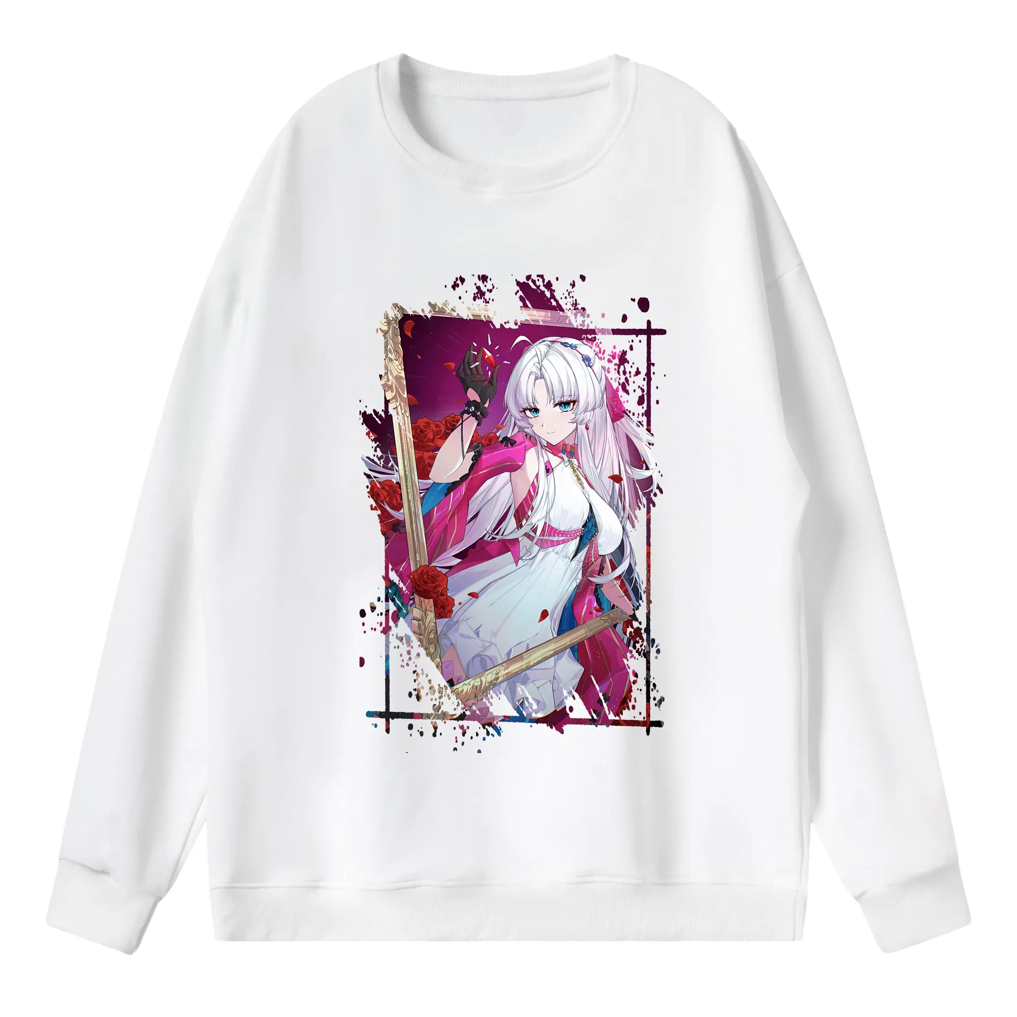 鳴潮 グッズ カルロッタ - 薄手 クルーネック スウェット 裏毛260g · ポリエステル 春秋向け カジュアル 男女兼用 · トレーナー デイリー スポーツ 散歩に最適