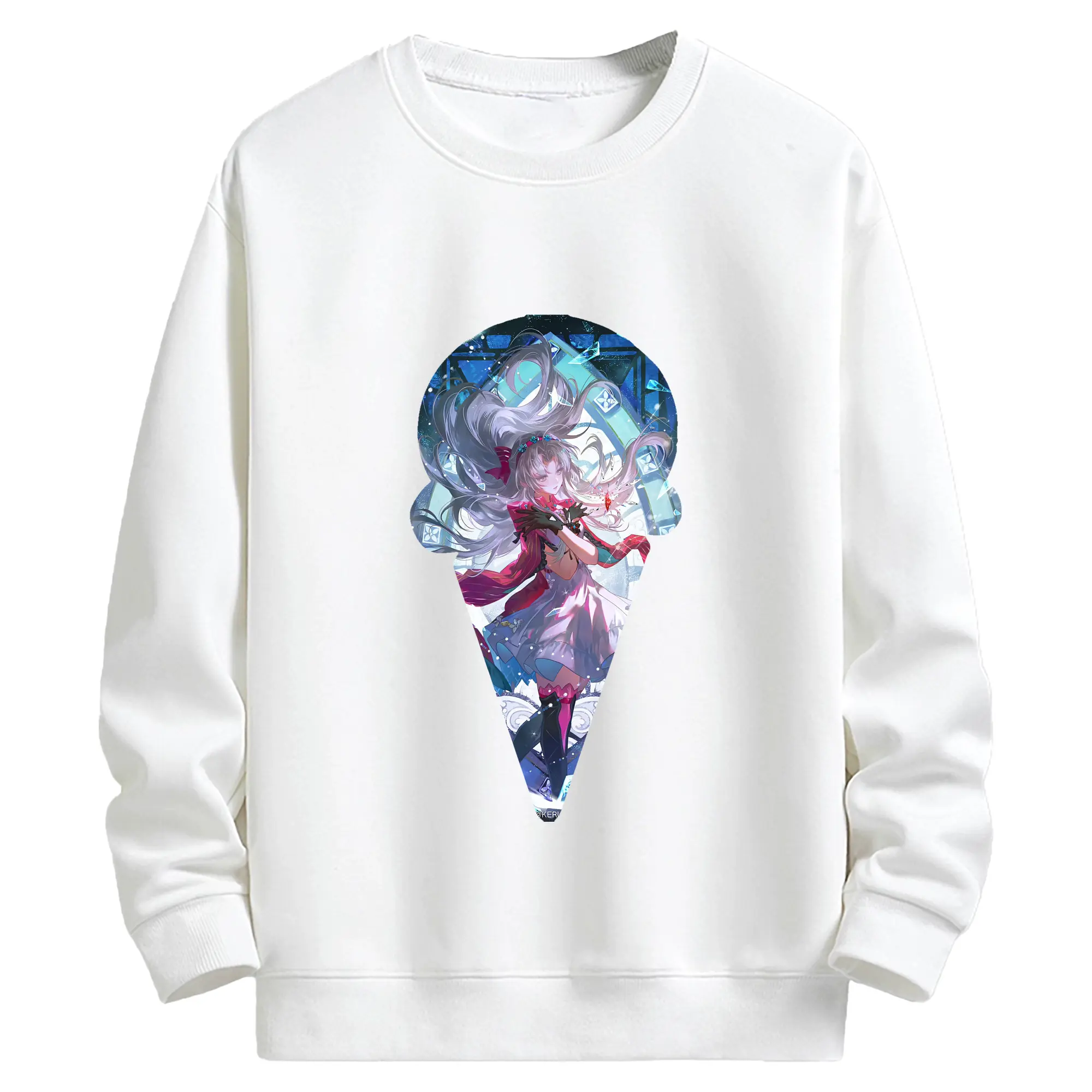 鳴潮 グッズ カルロッタ - キッズ クルーネックスウェットシャツ ・ フロントプリント ・ 綿80％ ポリエステル20％ ・ 快適 通学 スポーツ 日常使い お散歩用