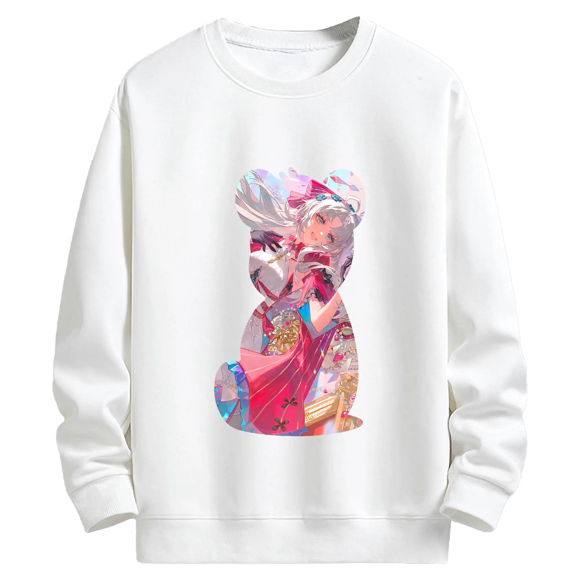 鳴潮 グッズ カルロッタ - キッズ クルーネックスウェットシャツ ・ フロントプリント ・ 綿80％ ポリエステル20％ ・ 快適 通学 スポーツ 日常使い お散歩用