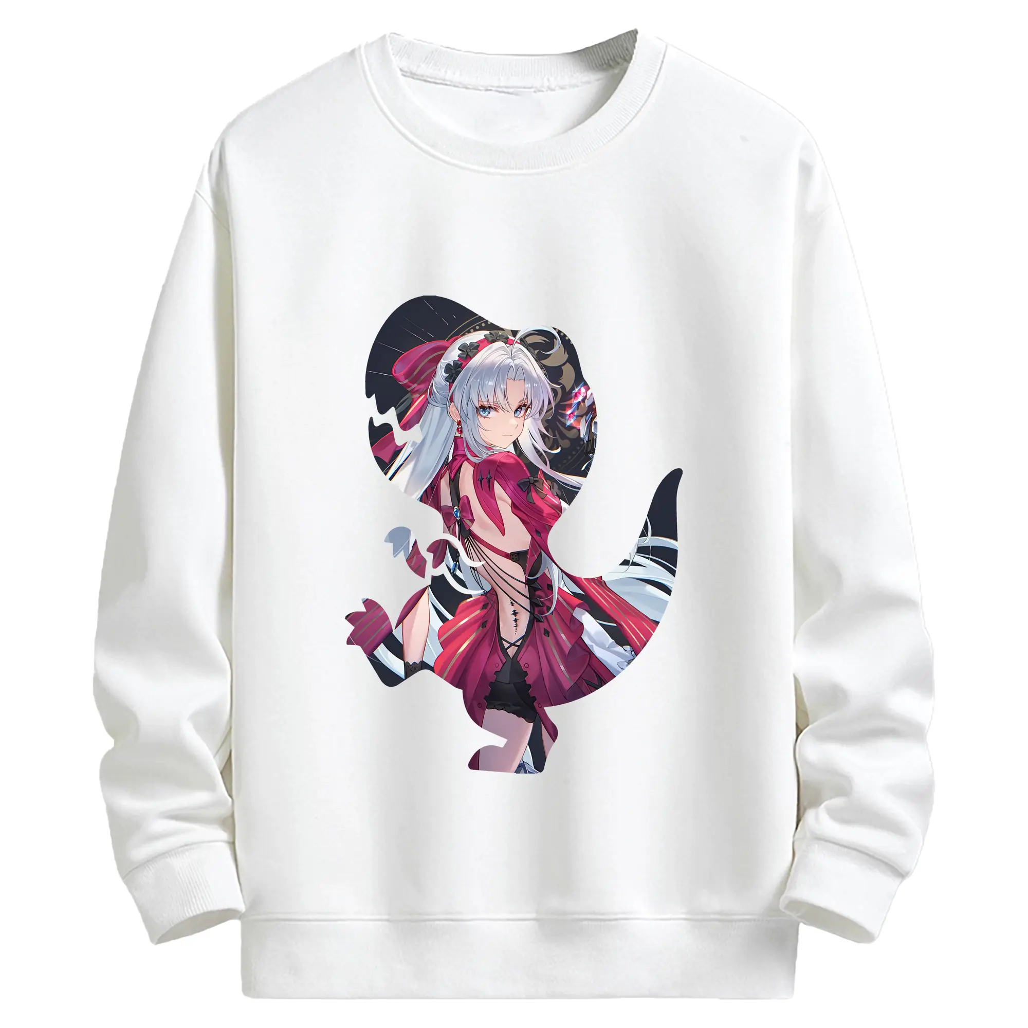 鳴潮 グッズ カルロッタ - キッズ クルーネックスウェットシャツ ・ フロントプリント ・ 綿80％ ポリエステル20％ ・ 快適 通学 スポーツ 日常使い お散歩用