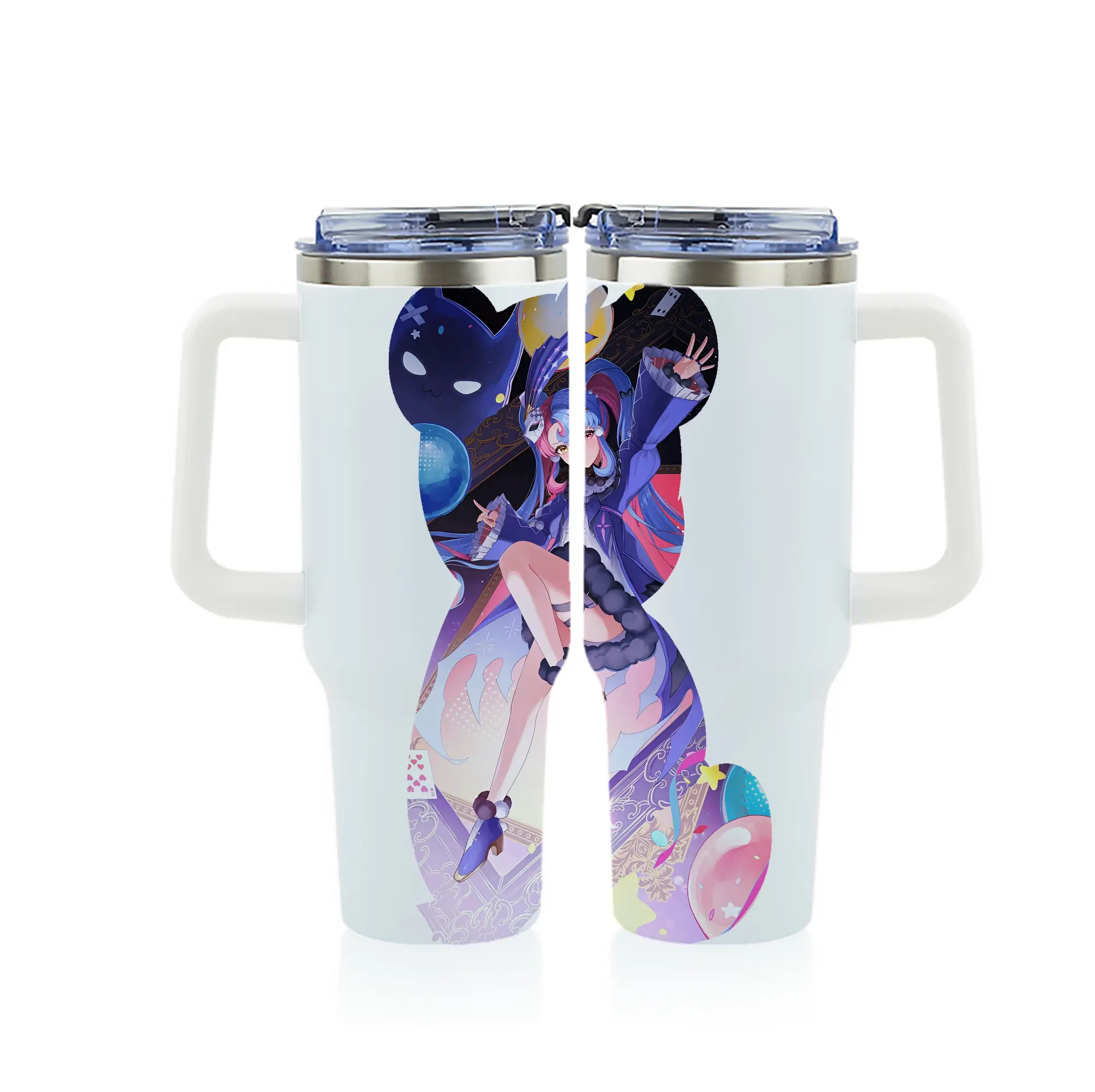 鳴潮 グッズ ロココ - 1200mL フルプリント車用タンブラー ・ 304ステンレス 内側 ・ 201ステンレス 外側 ・ 保温 保冷 ・ 通勤 ドライブ アウトドア用