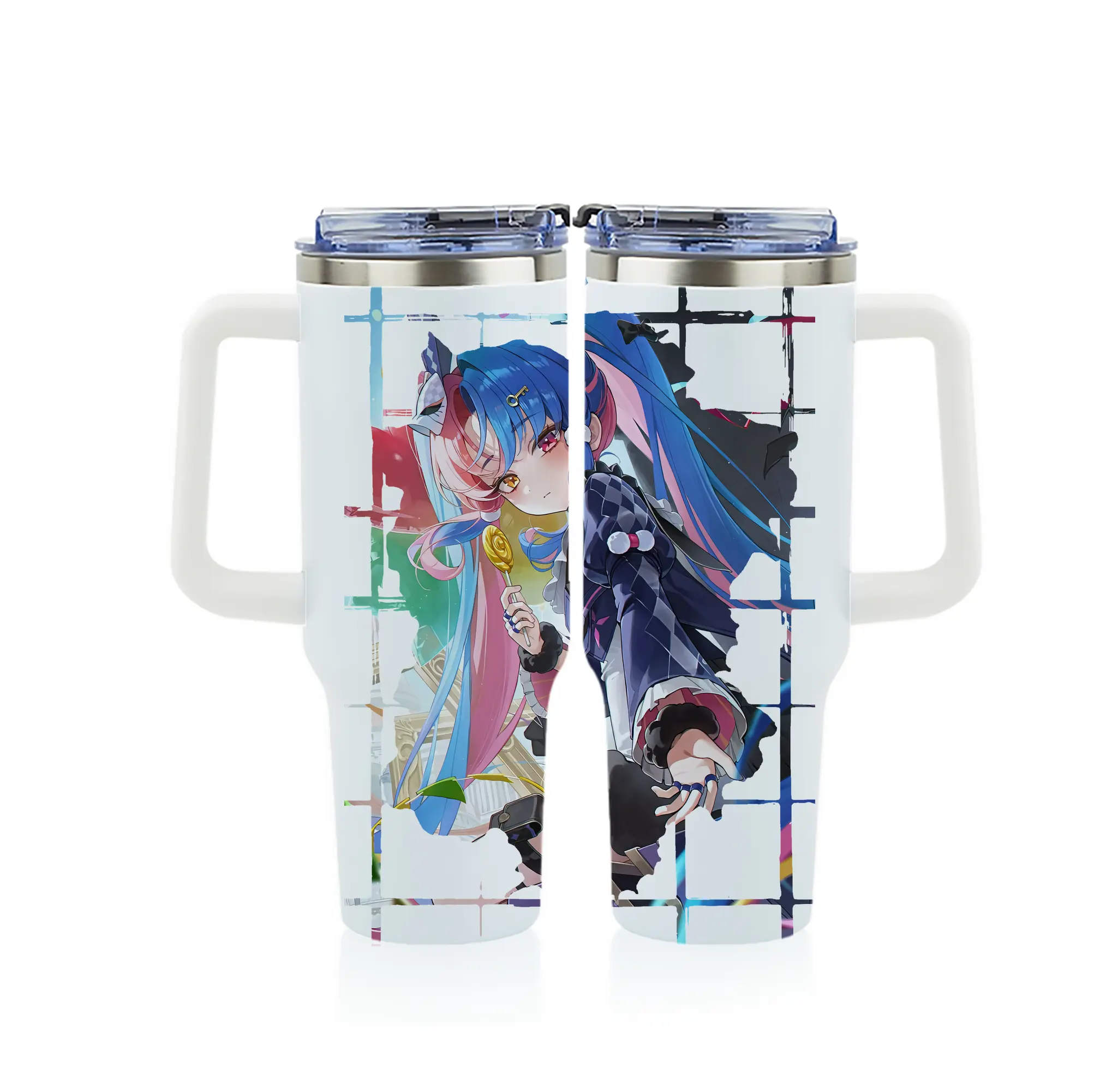 鳴潮 グッズ ロココ - 1200mL フルプリント車用タンブラー ・ 304ステンレス 内側 ・ 201ステンレス 外側 ・ 保温 保冷 ・ 通勤 ドライブ アウトドア用