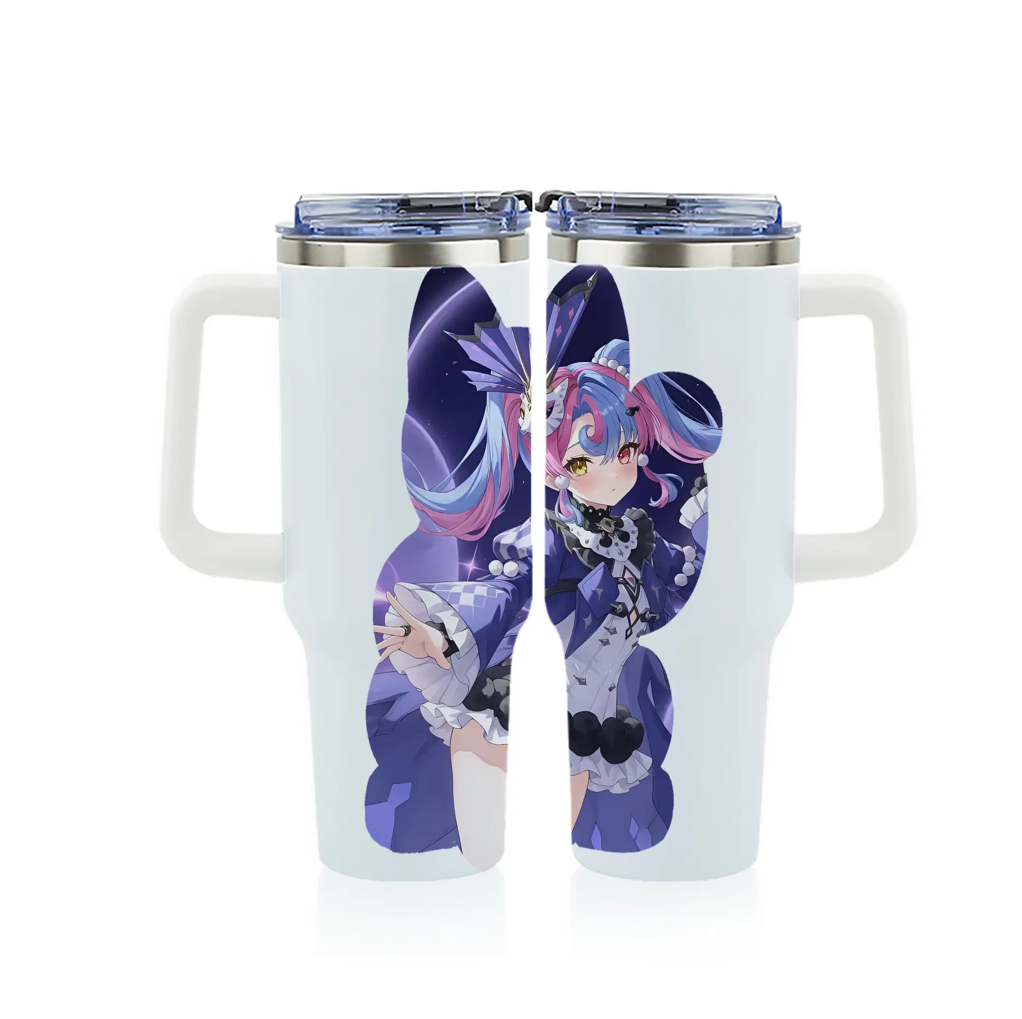 鳴潮 グッズ ロココ - 1200mL フルプリント車用タンブラー ・ 304ステンレス 内側 ・ 201ステンレス 外側 ・ 保温 保冷 ・ 通勤 ドライブ アウトドア用