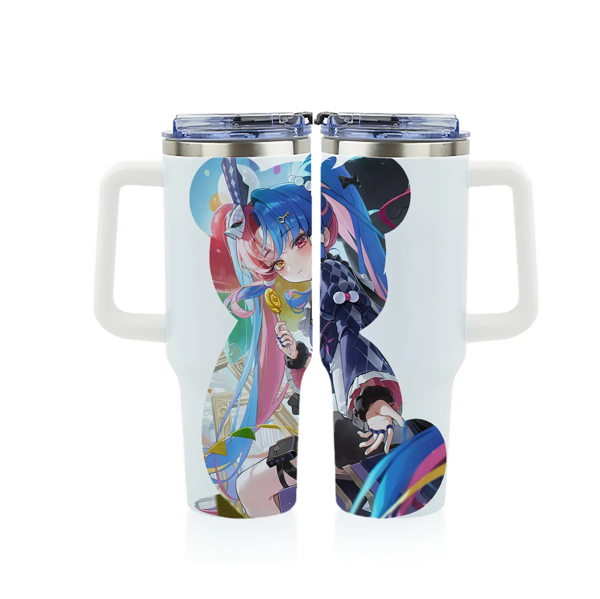 鳴潮 グッズ ロココ - 1200mL フルプリント車用タンブラー ・ 304ステンレス 内側 ・ 201ステンレス 外側 ・ 保温 保冷 ・ 通勤 ドライブ アウトドア用