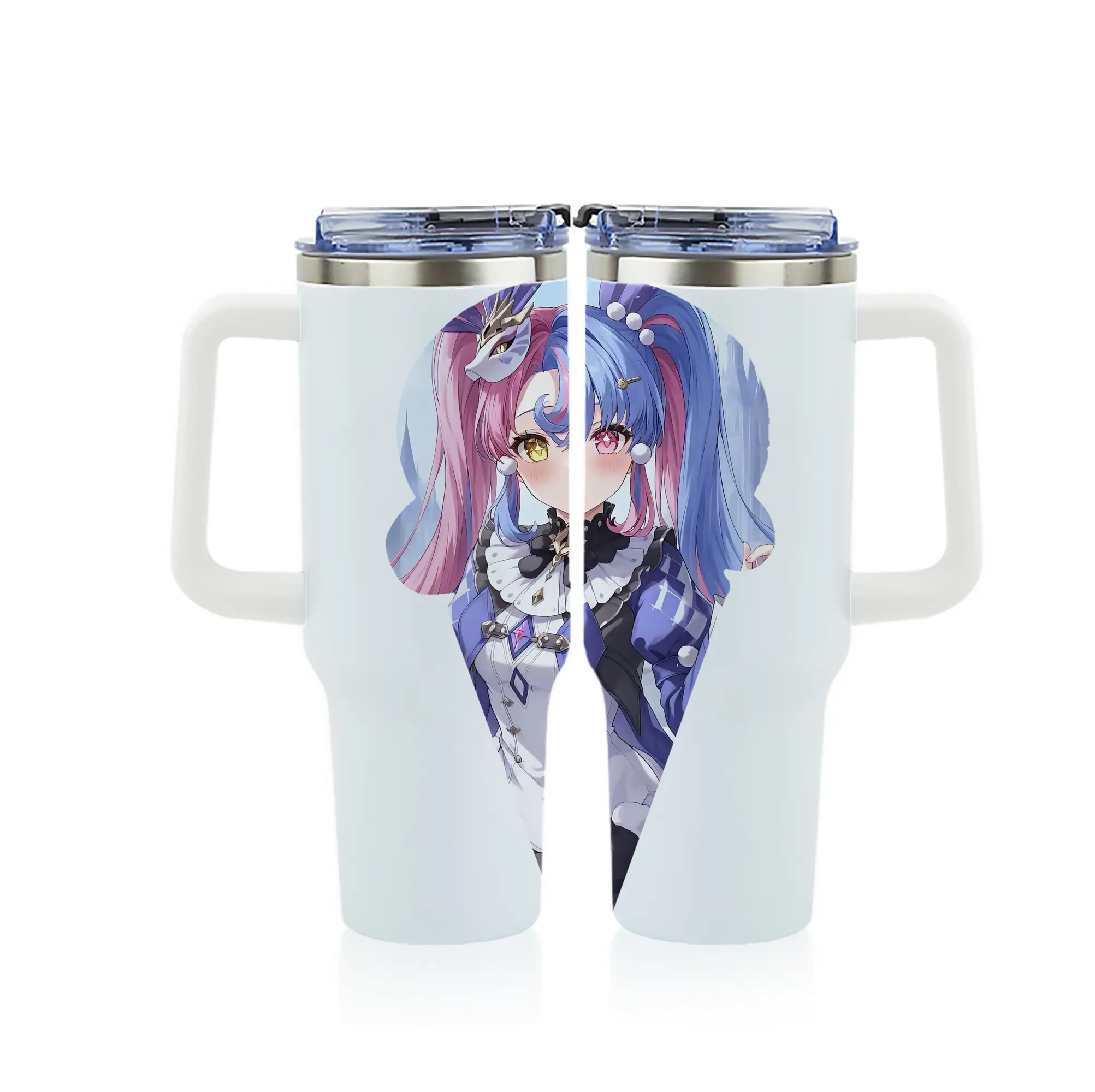 鳴潮 グッズ ロココ - 1200mL フルプリント車用タンブラー ・ 304ステンレス 内側 ・ 201ステンレス 外側 ・ 保温 保冷 ・ 通勤 ドライブ アウトドア用