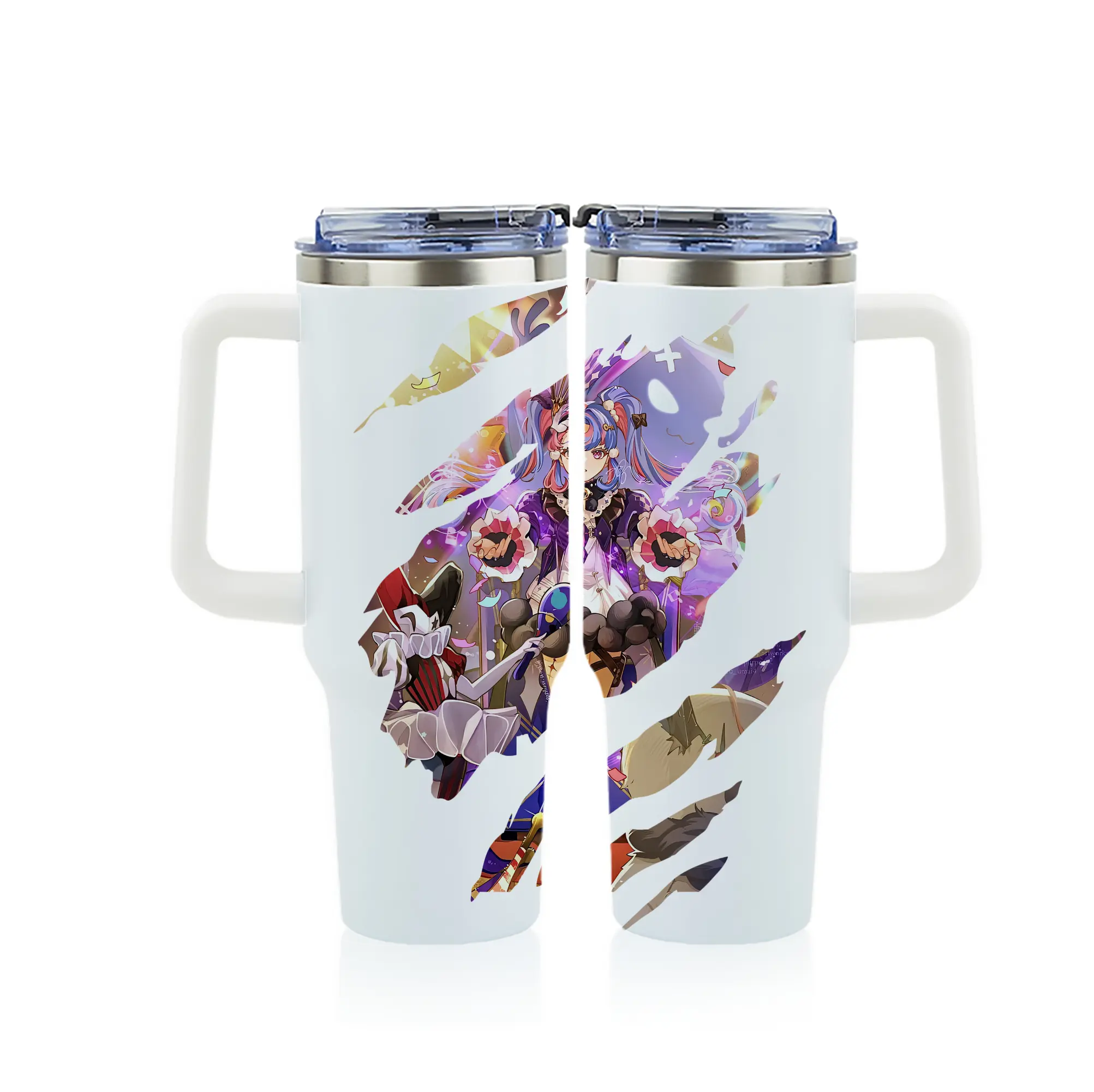 鳴潮 グッズ ロココ - 1200mL フルプリント車用タンブラー ・ 304ステンレス 内側 ・ 201ステンレス 外側 ・ 保温 保冷 ・ 通勤 ドライブ アウトドア用