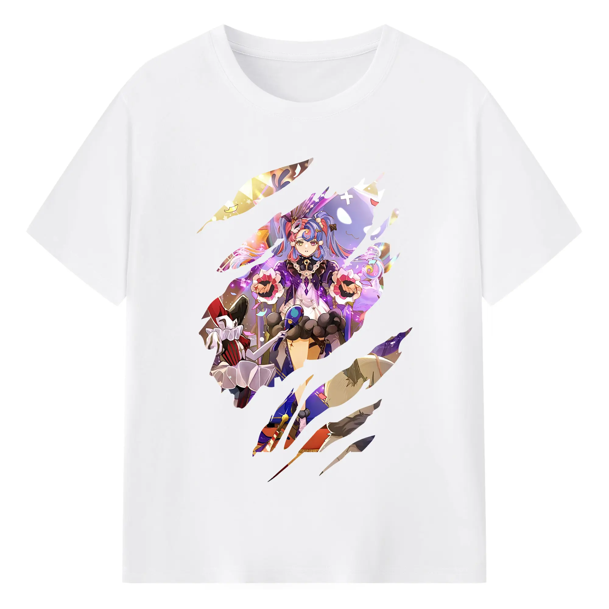 鳴潮 グッズ ロココ - 綿100％ 半袖Tシャツ ・ フロントプリント ・ 快適 通気性 ・ 日常使い 散歩 スポーツ用