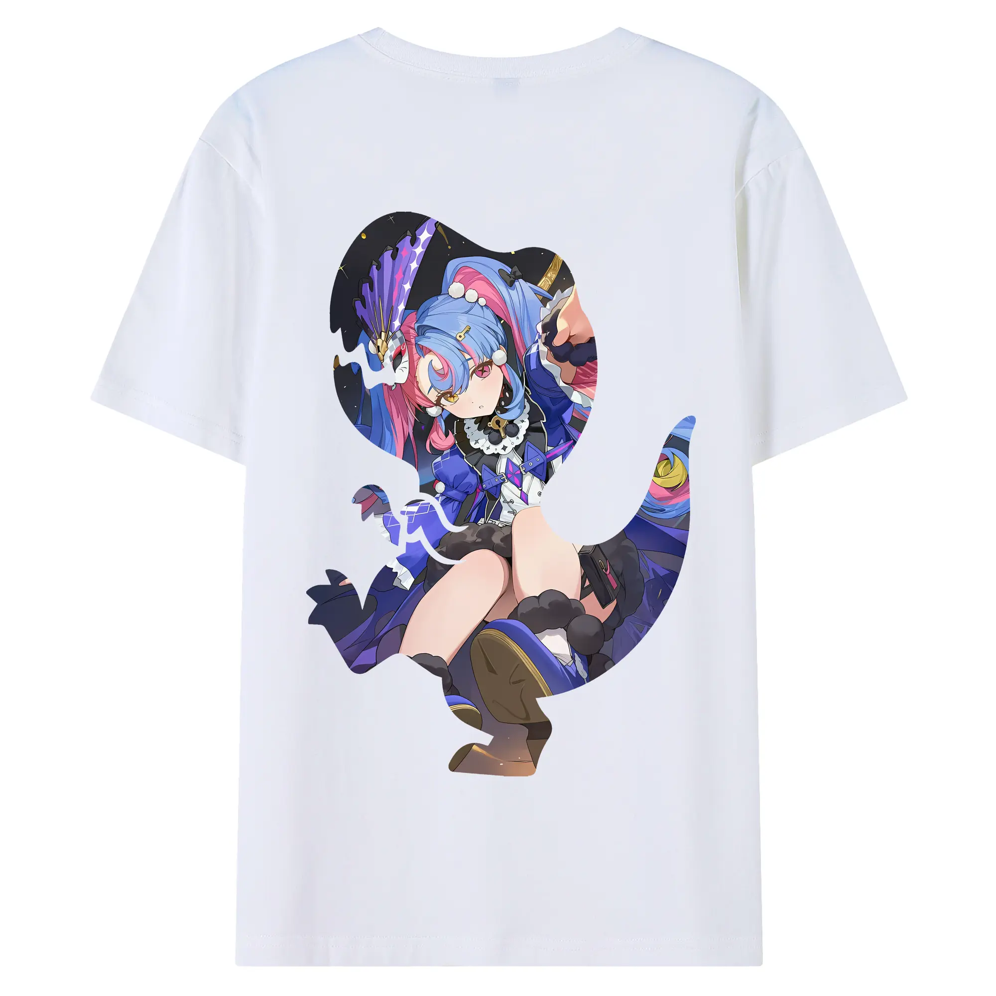 鳴潮 グッズ ロココ - 綿100％ 半袖Tシャツ ・ バックプリント ・ 快適 通気性 ・ 日常使い 散歩 スポーツ用