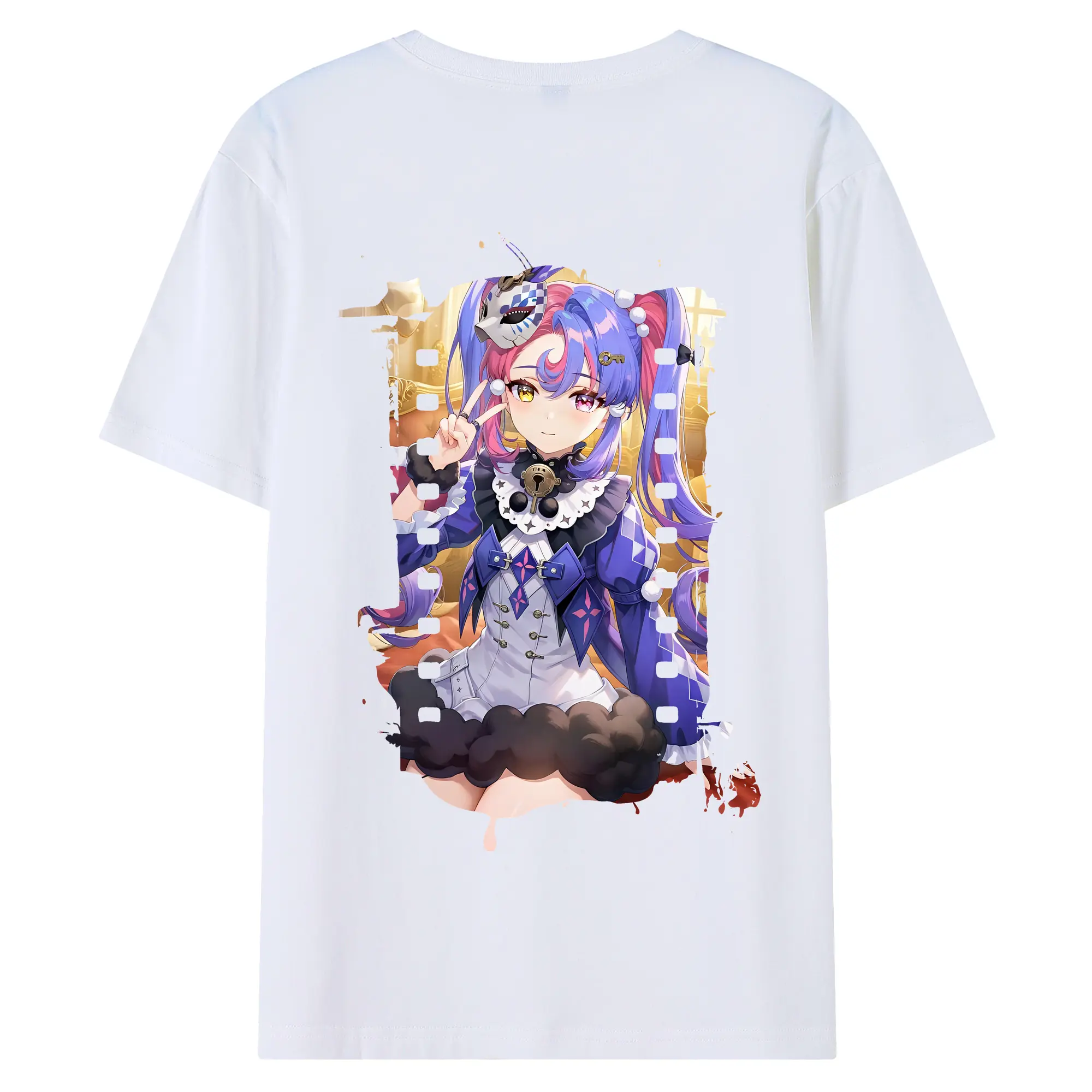 鳴潮 グッズ ロココ - 綿100％ 半袖Tシャツ ・ バックプリント ・ 快適 通気性 ・ 日常使い 散歩 スポーツ用