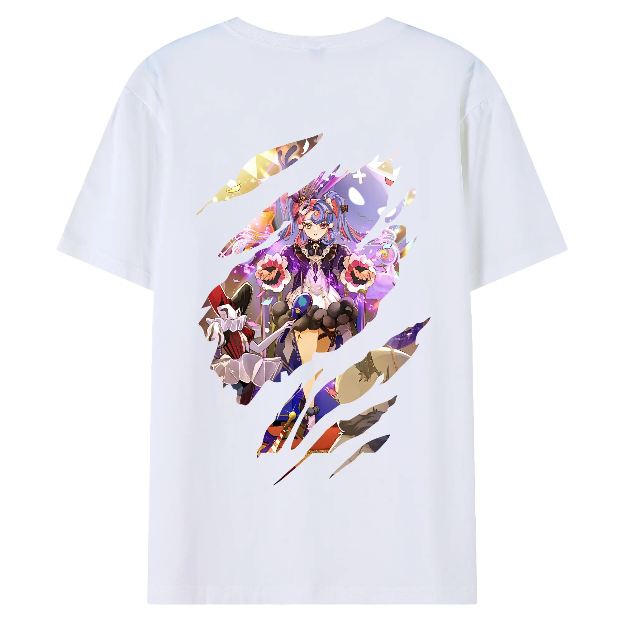 鳴潮 グッズ ロココ - 綿100％ 半袖Tシャツ ・ バックプリント ・ 快適 通気性 ・ 日常使い 散歩 スポーツ用